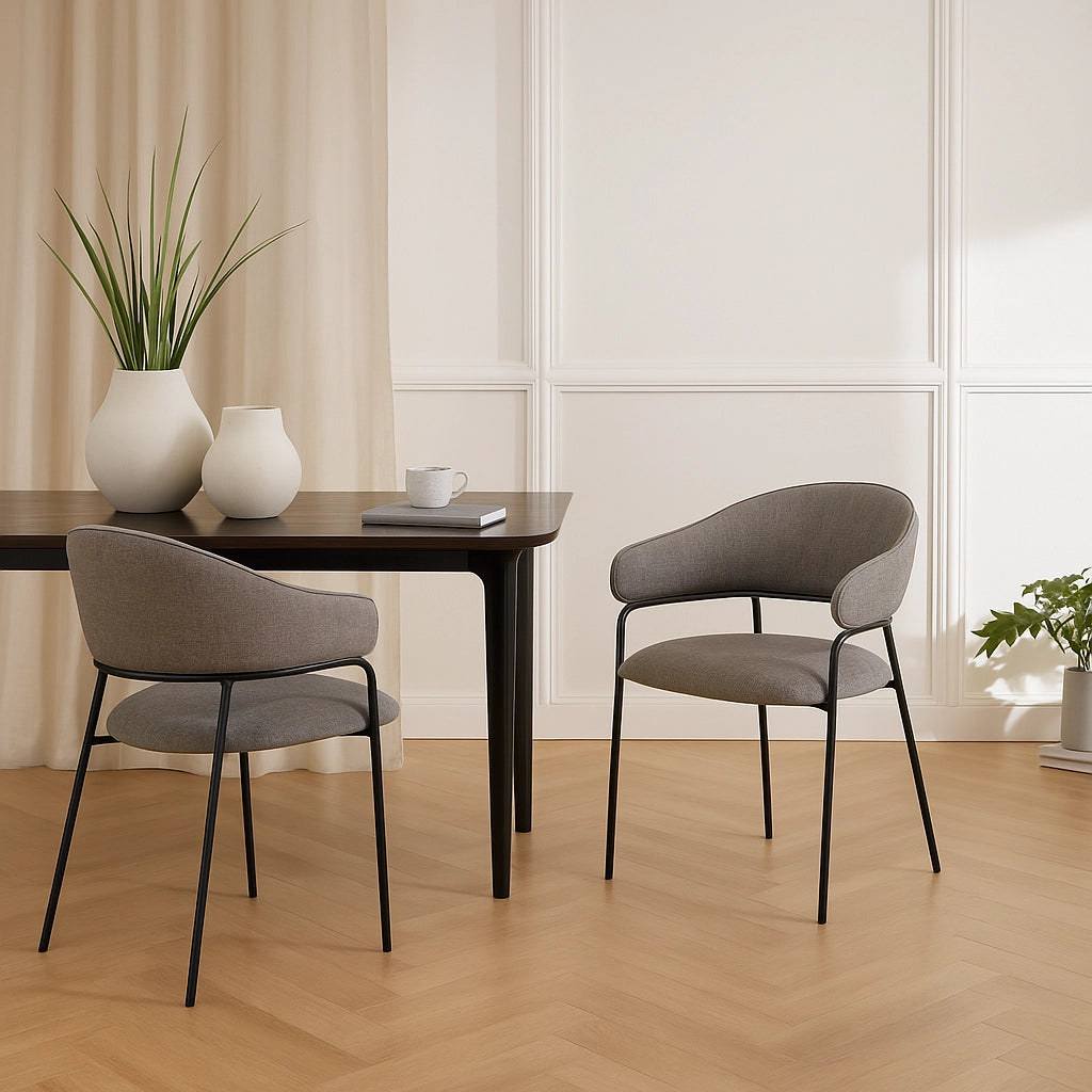 Jatoba - Set 2 sedie da cucina moderna color grigio chiaro