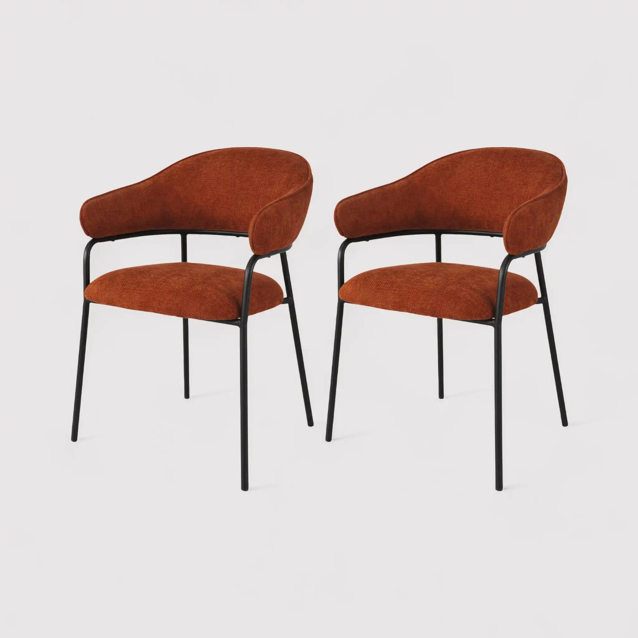 Dombeya - Set 2 sedie per soggiorno color arancione scuro