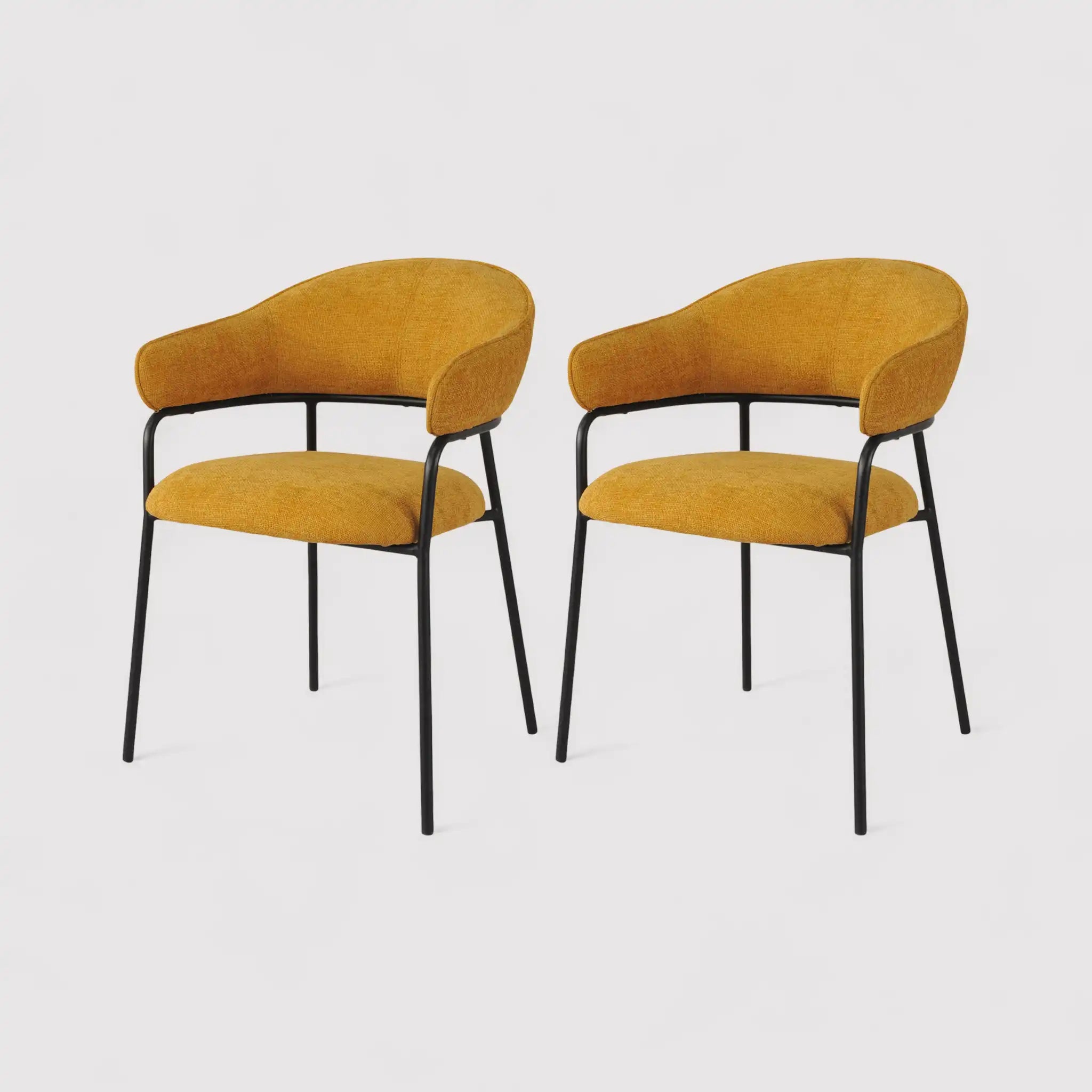 Kadid - Set 2 sedie per sala da pranzo giallo senape