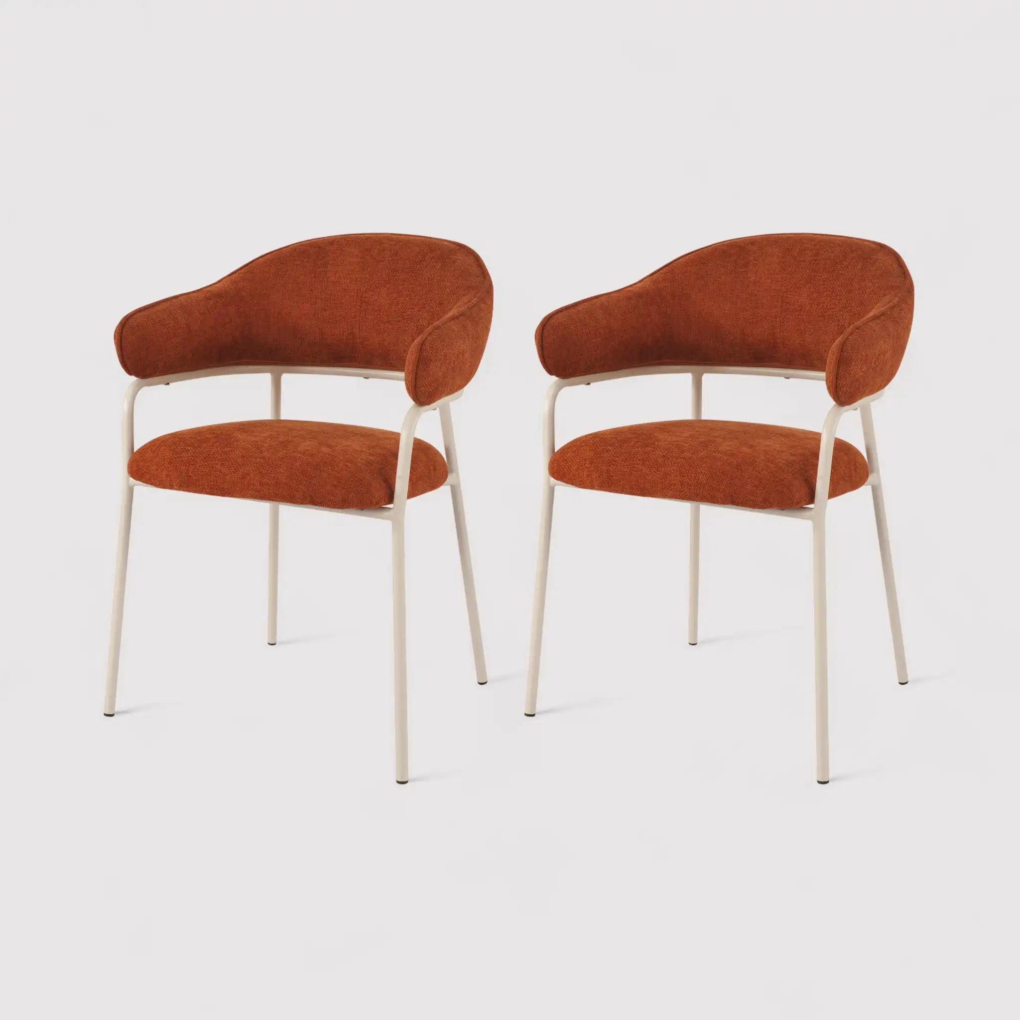 Tuffah - Set 2 sedie da cucina moderne arancione ruggine