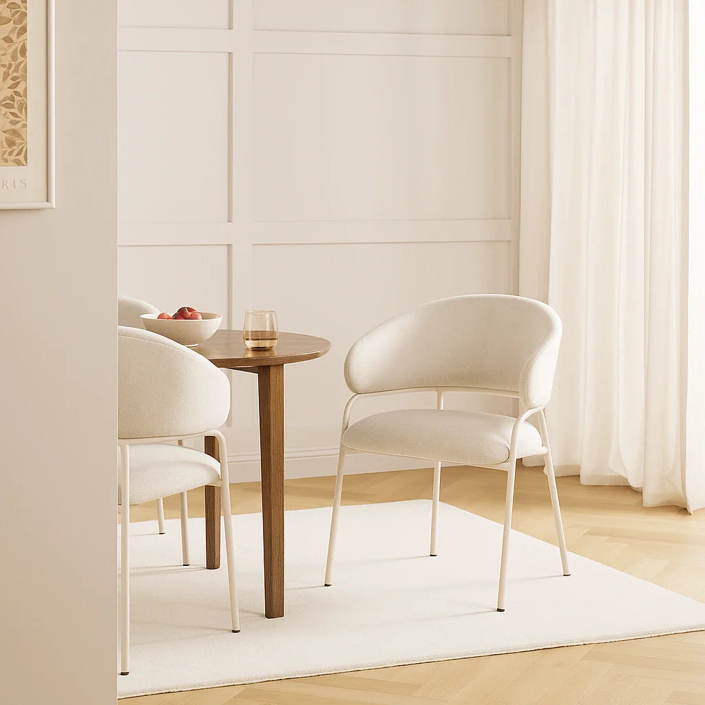 Dorstenia - Set 2 sedie da salotto moderne bianco perla