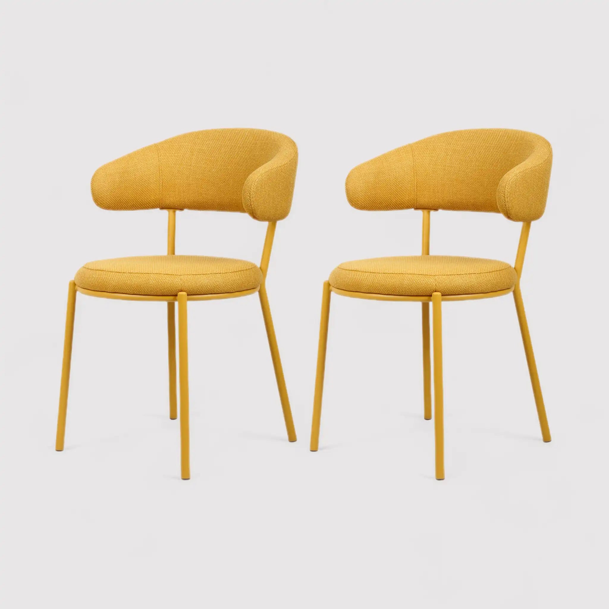 Dablen - Set 2 sedie da soggiorno imbottite giallo senape