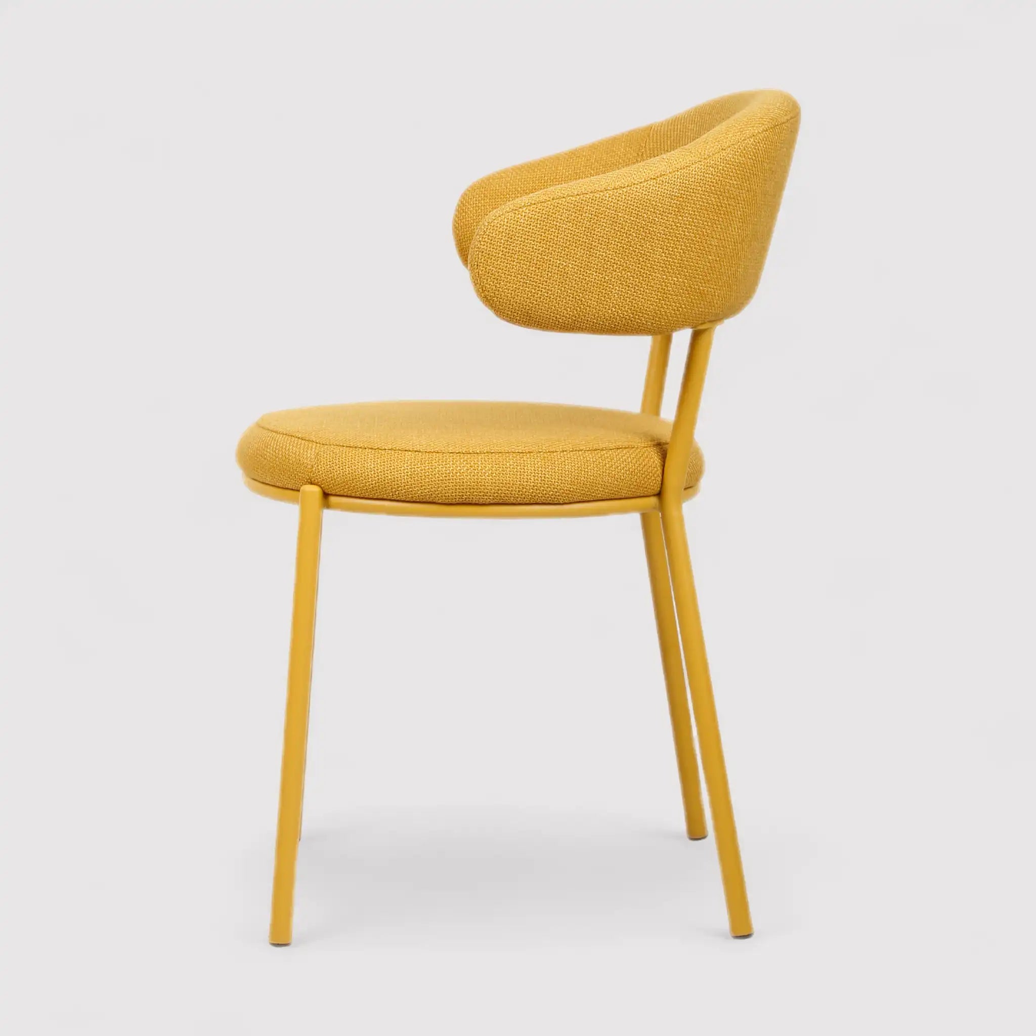 Dablen - Set 2 sedie da soggiorno imbottite giallo senape