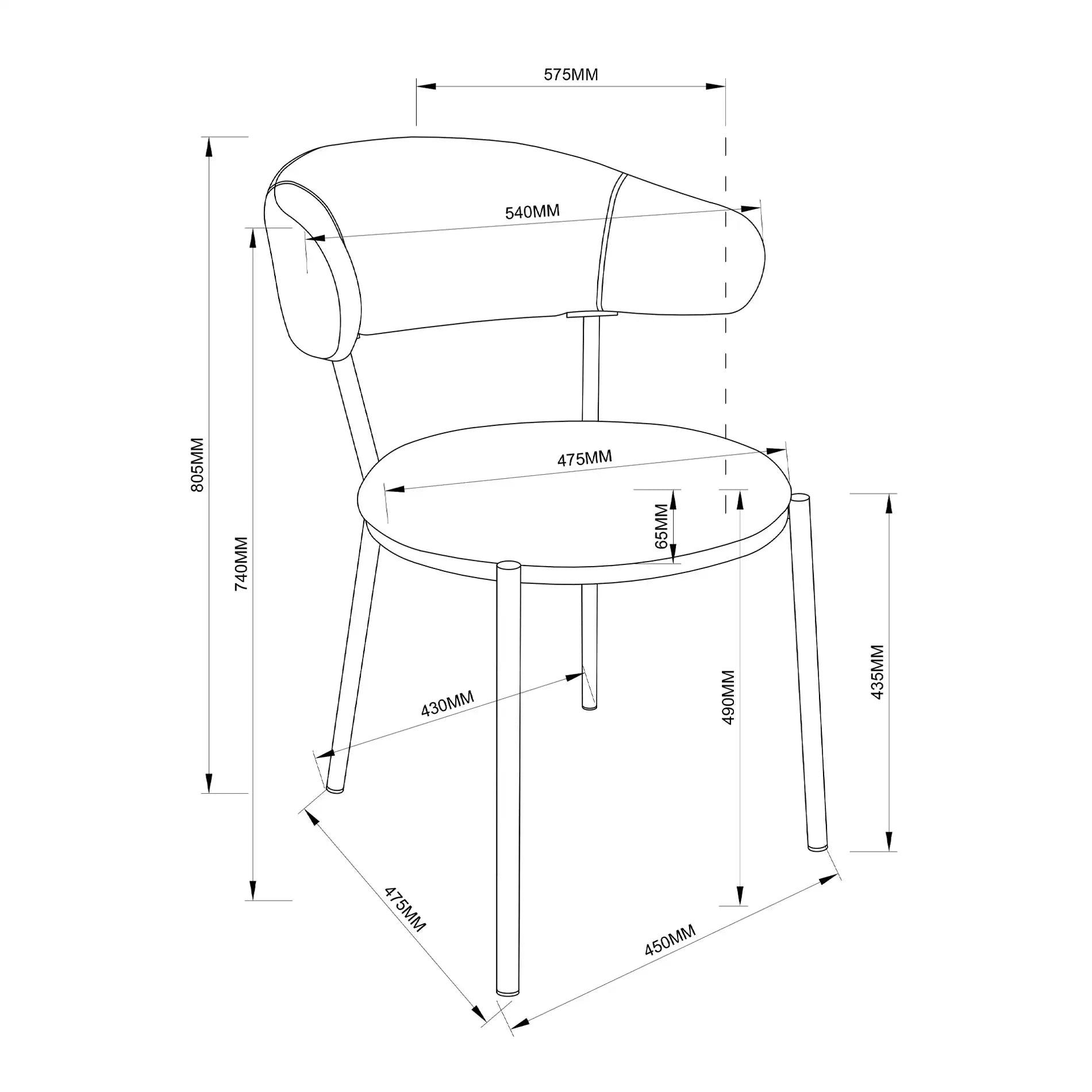 Frenj - Set 2 sedie eleganti arancione scuro in stile moderno