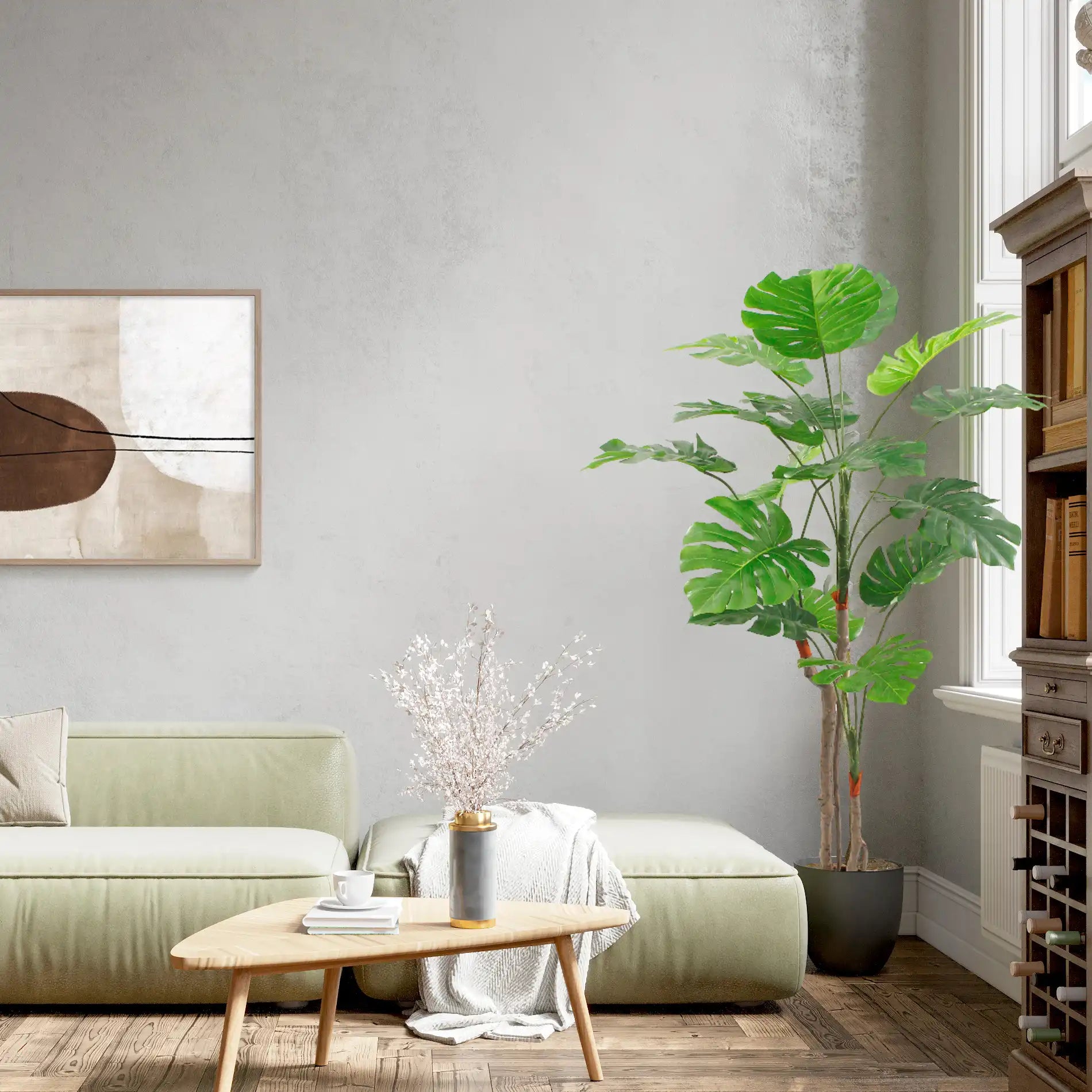 Merah - Finta monstera ornamentale e realistica H 155 cm