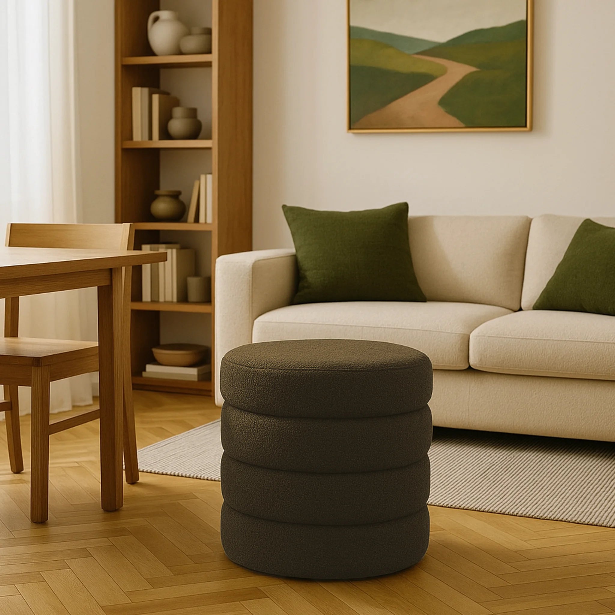 Bunya - Pouf contenitore rotondo moderno