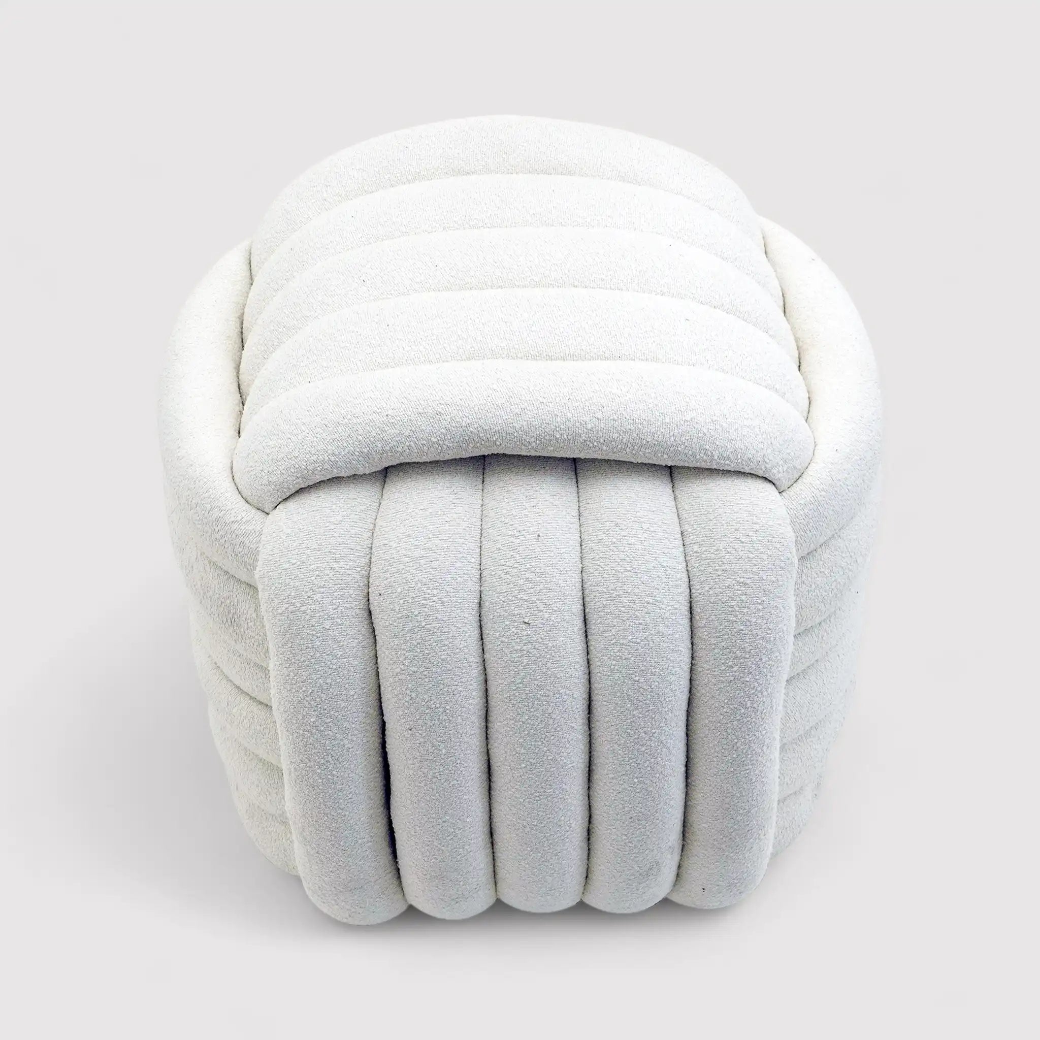 Oyamel - Pouf poggiapiedi bianco a gomitolo