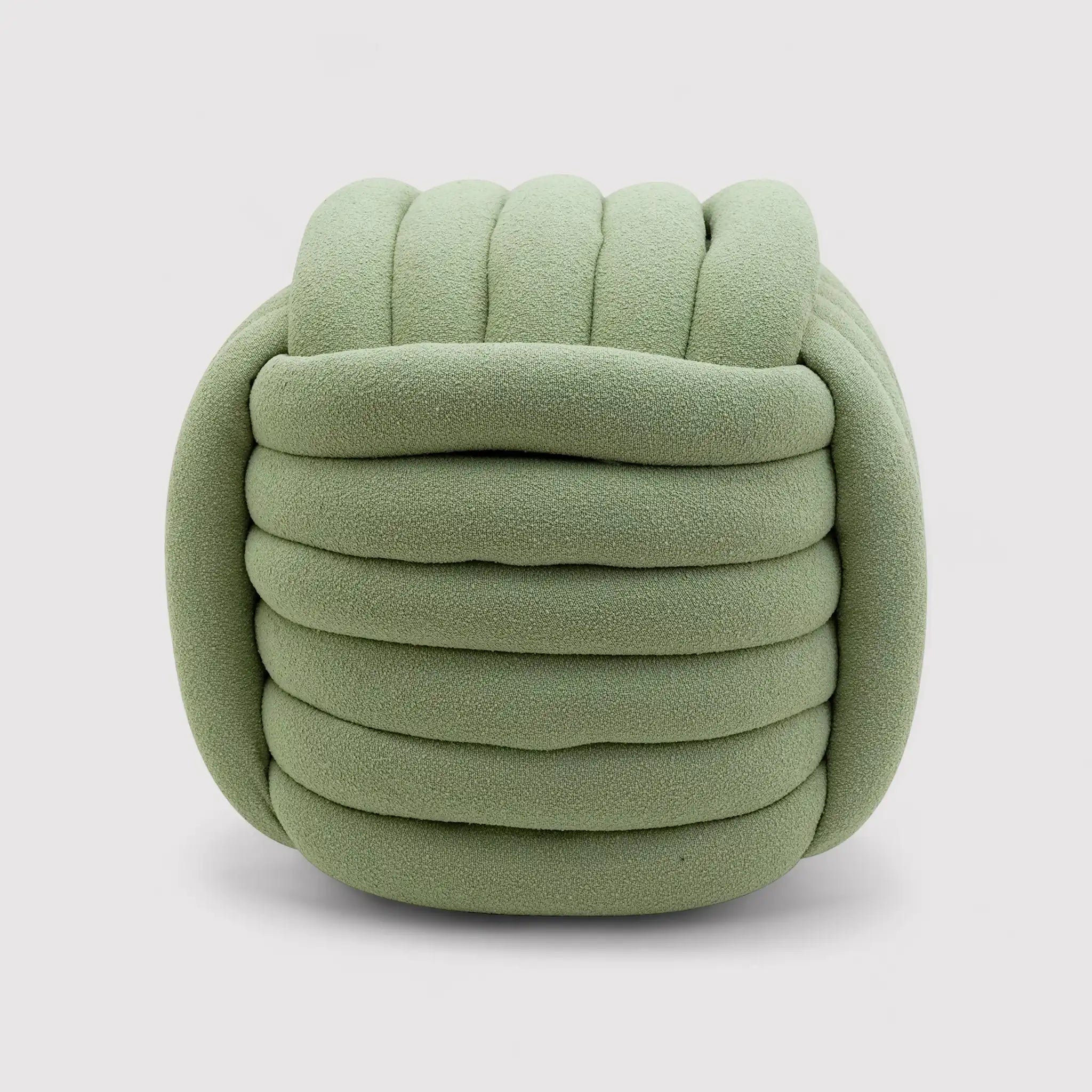 Tawa - Pouf moderno verde a forma di gomitolo