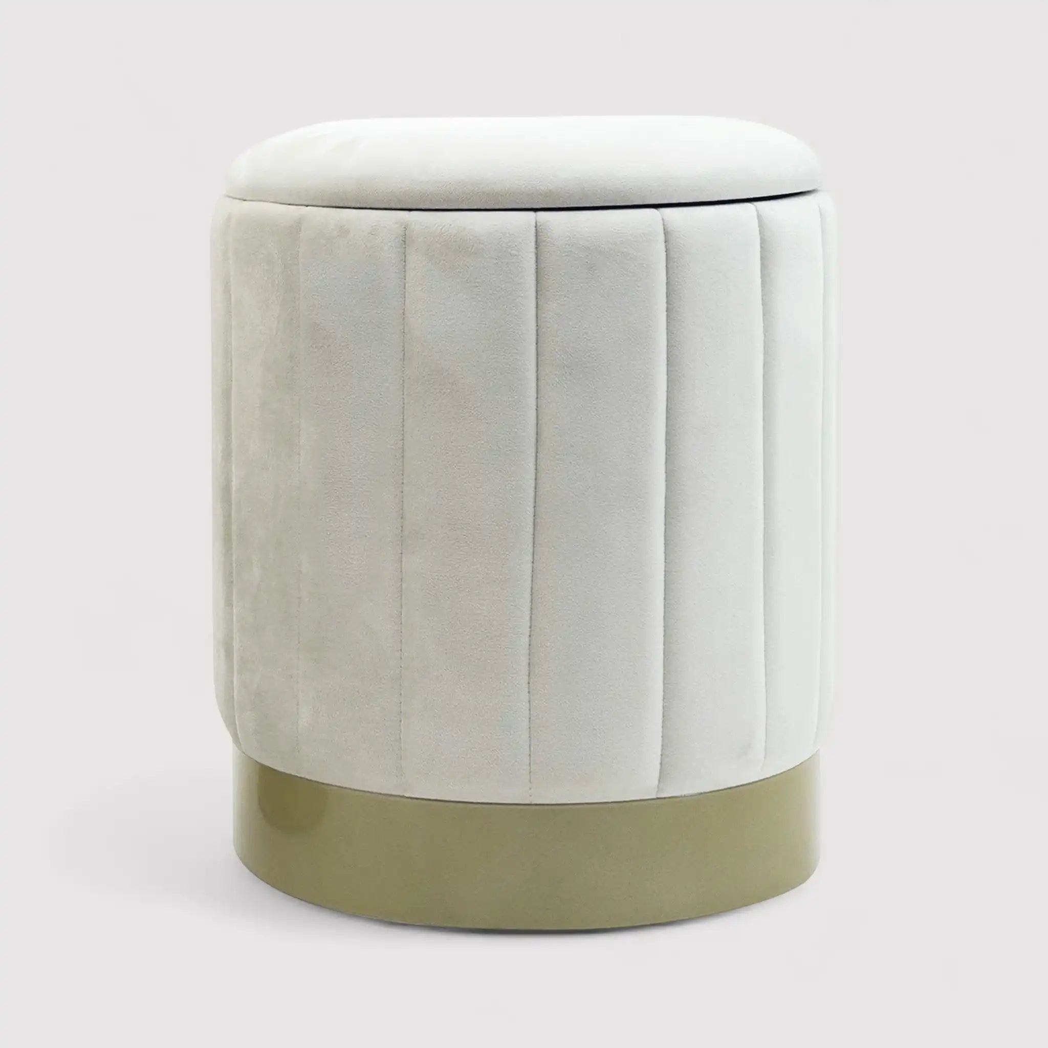 Okome - Set di 2 pouf sgabelli bianchi con contenitore