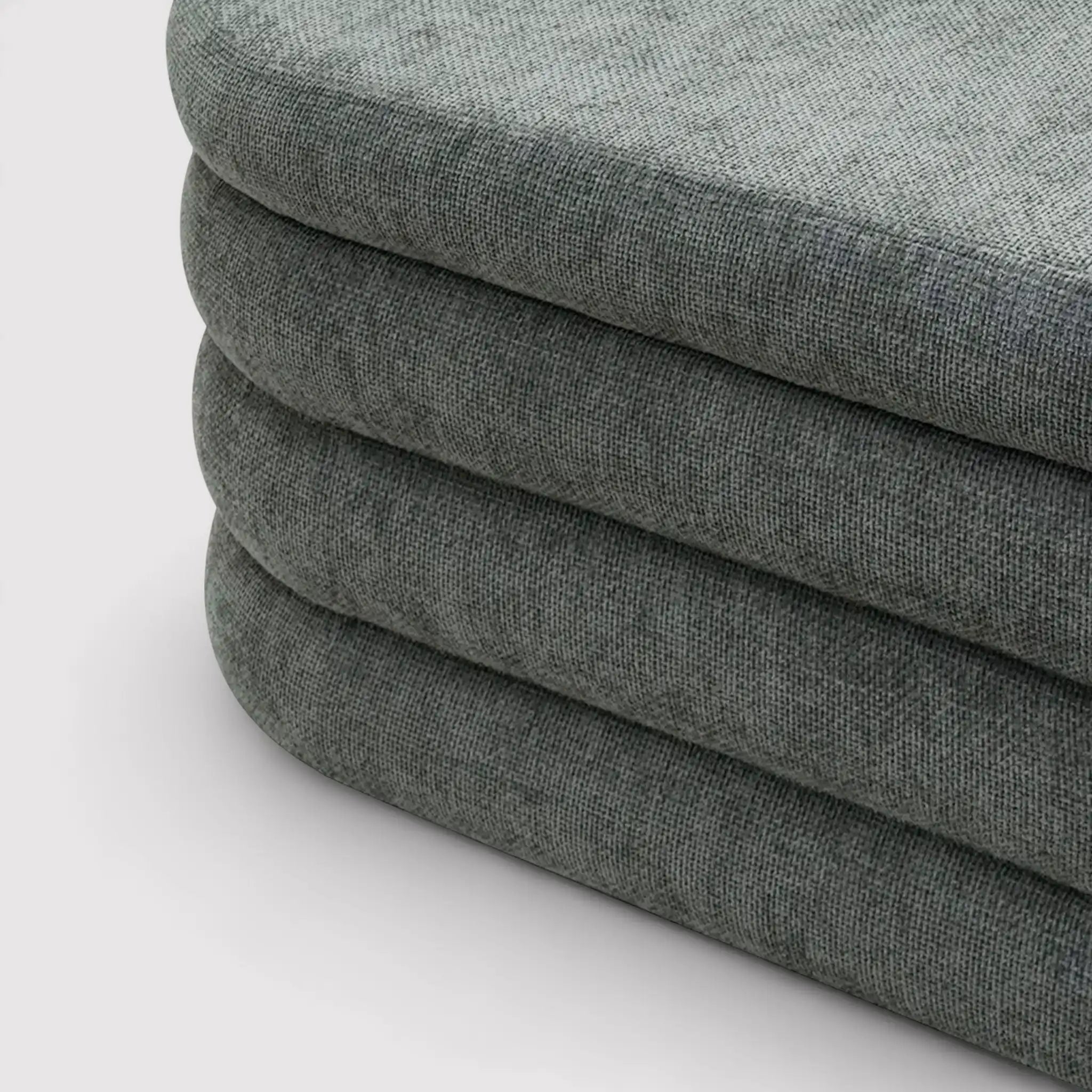 Fagus - Pouf baule ovale grigio in stile moderno