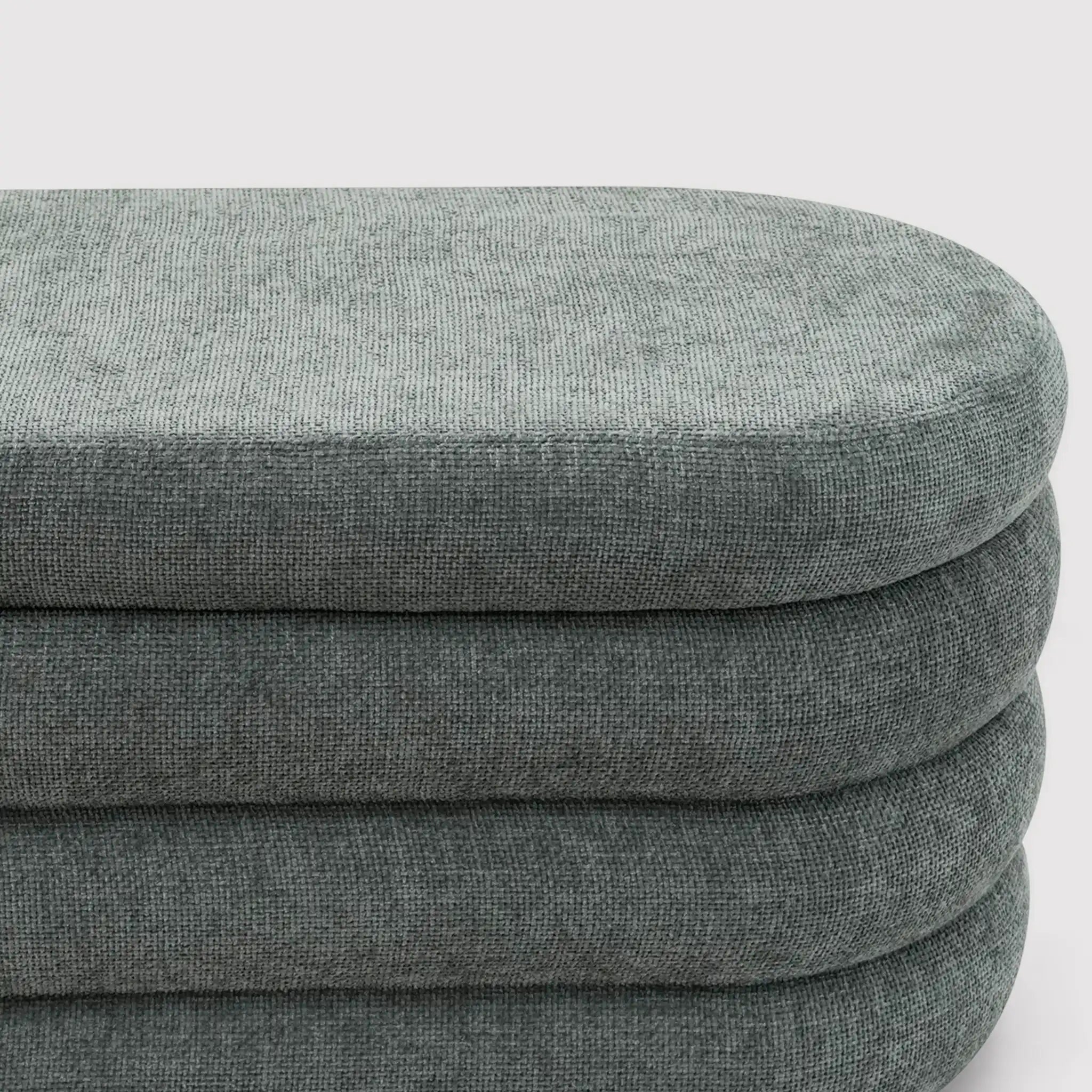 Fagus - Pouf baule ovale grigio in stile moderno