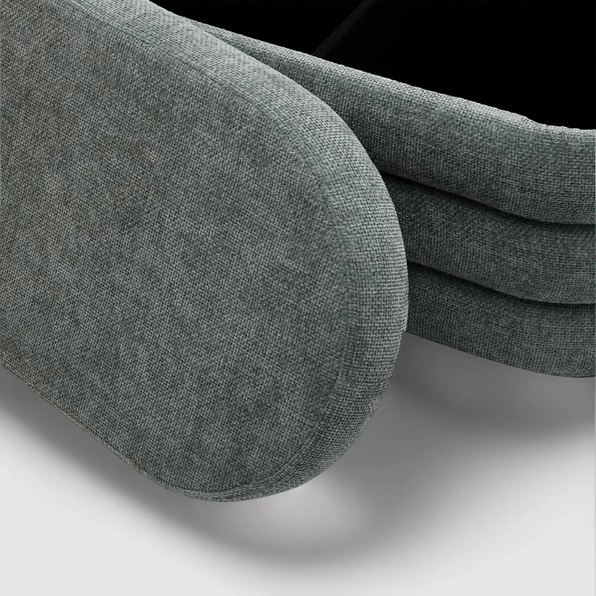 Fagus - Pouf baule ovale grigio in stile moderno