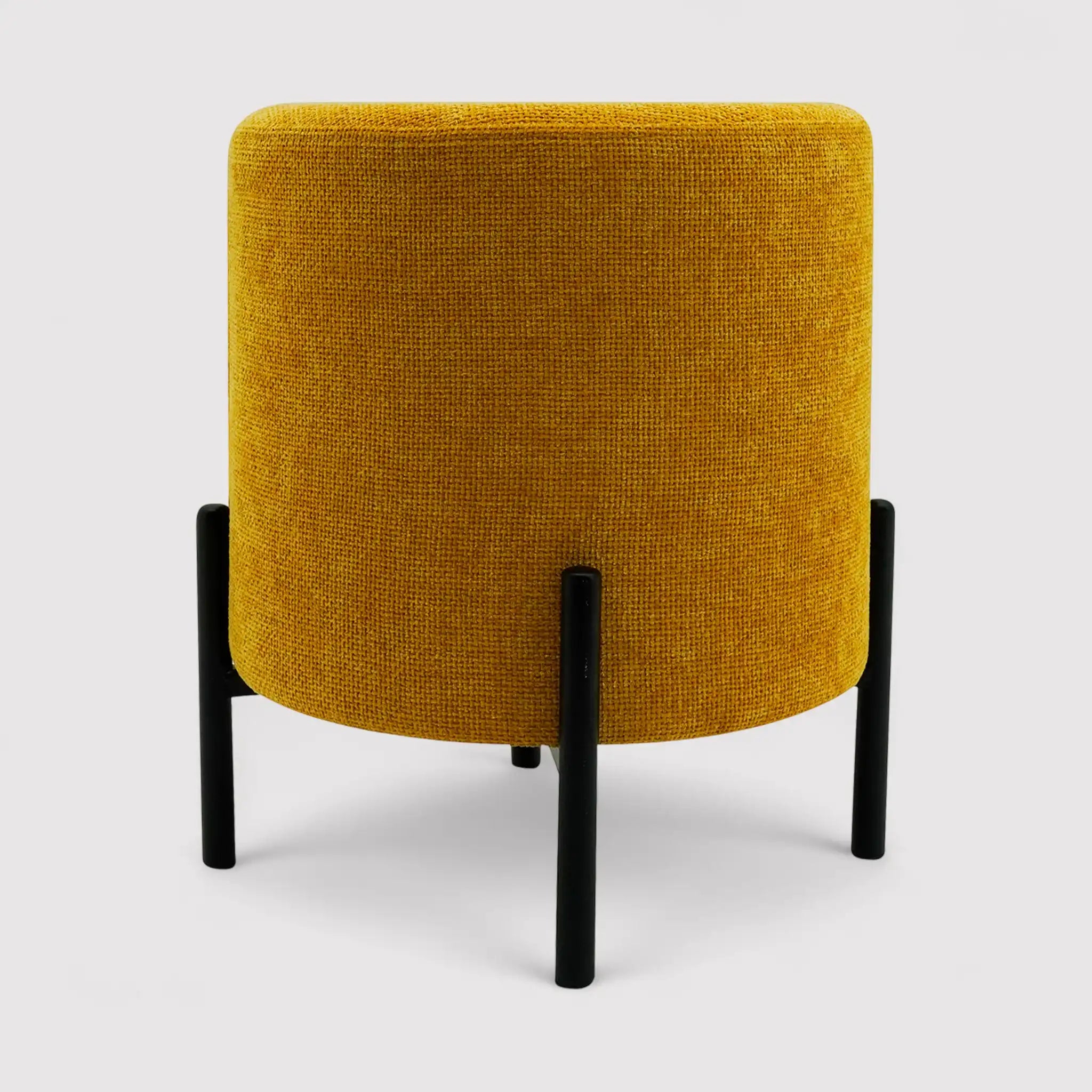 Cerro - Pouf sgabello giallo senape con piedi in acciaio