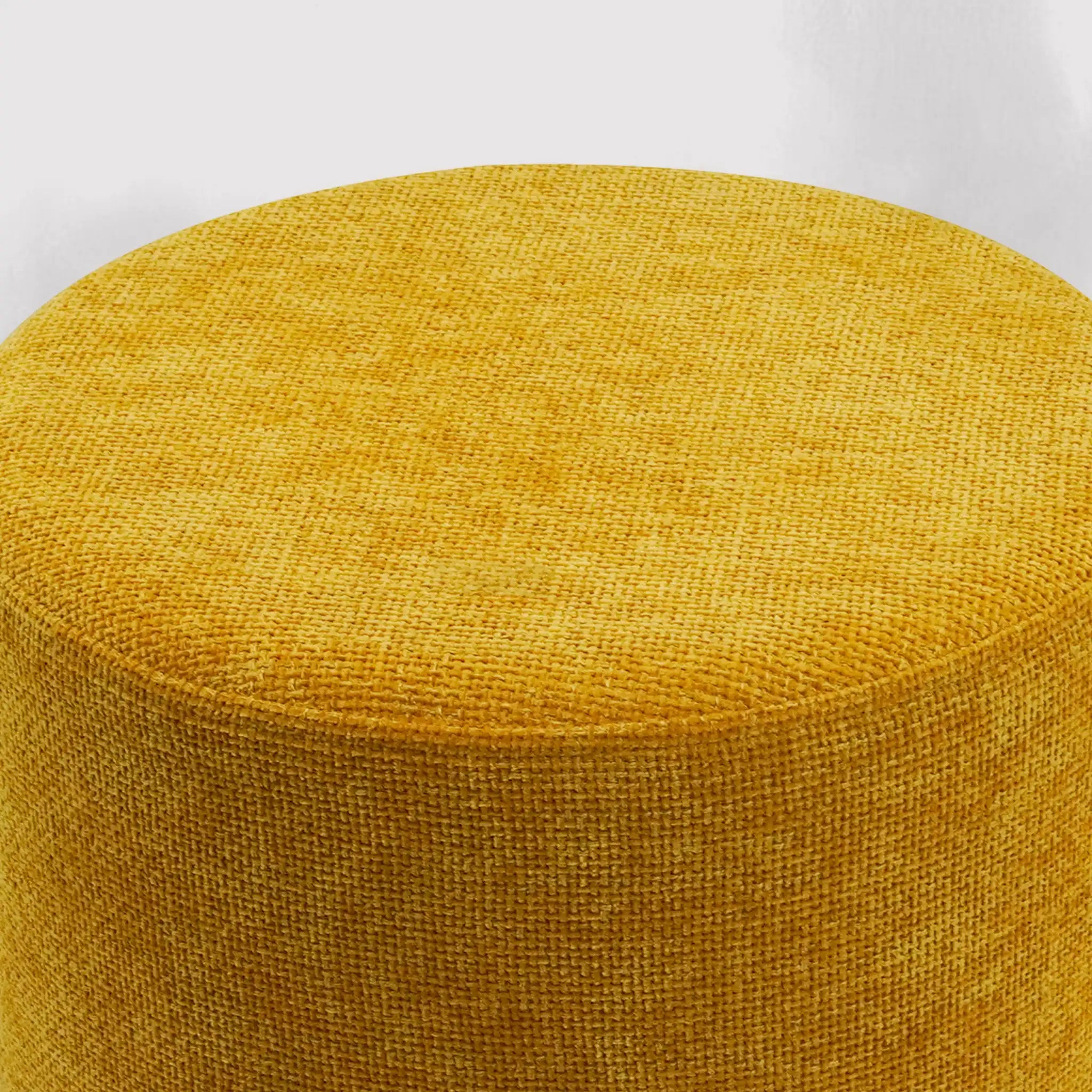 Cerro - Pouf sgabello giallo senape con piedi in acciaio