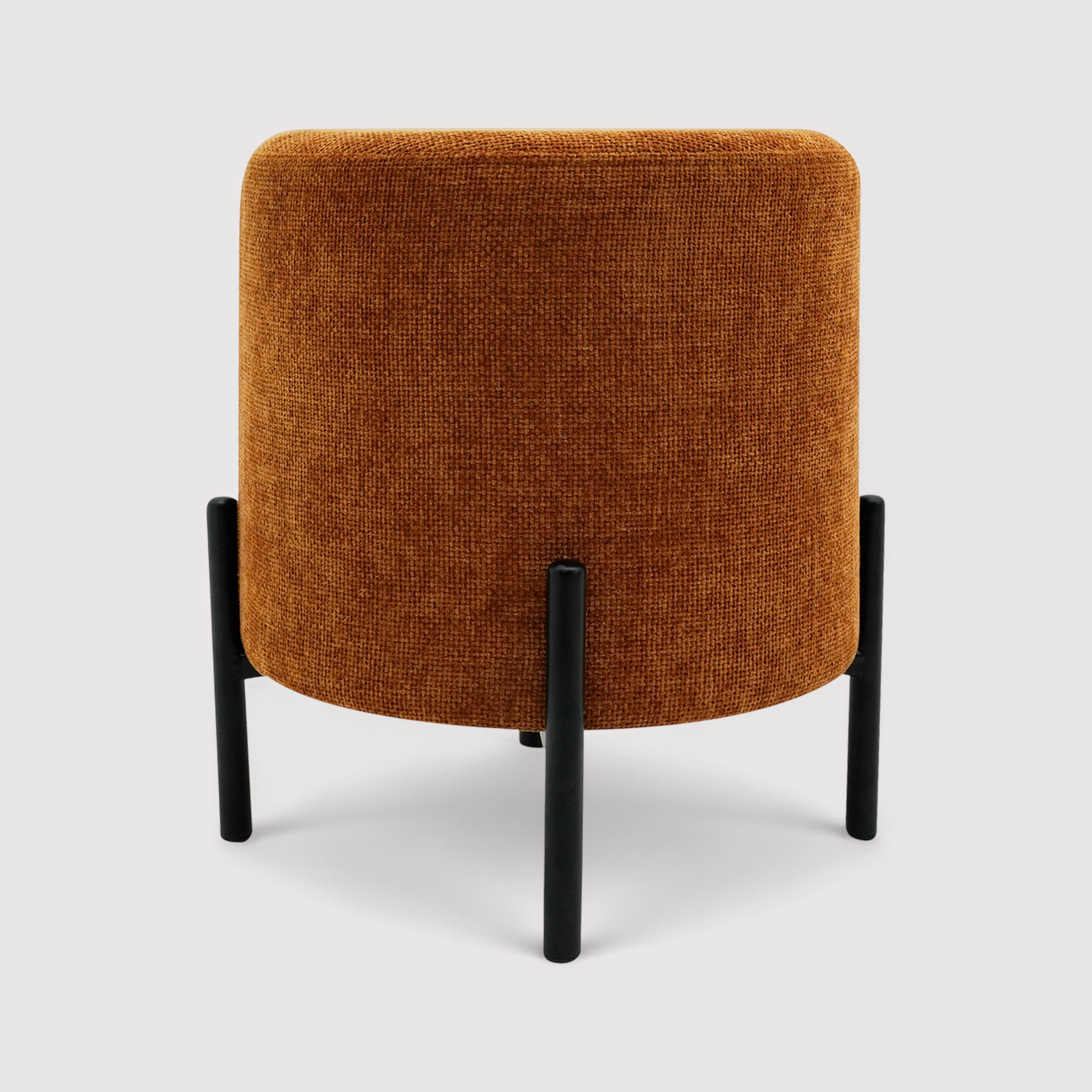 Semal - Pouf rotondo arancione scuro in stile moderno