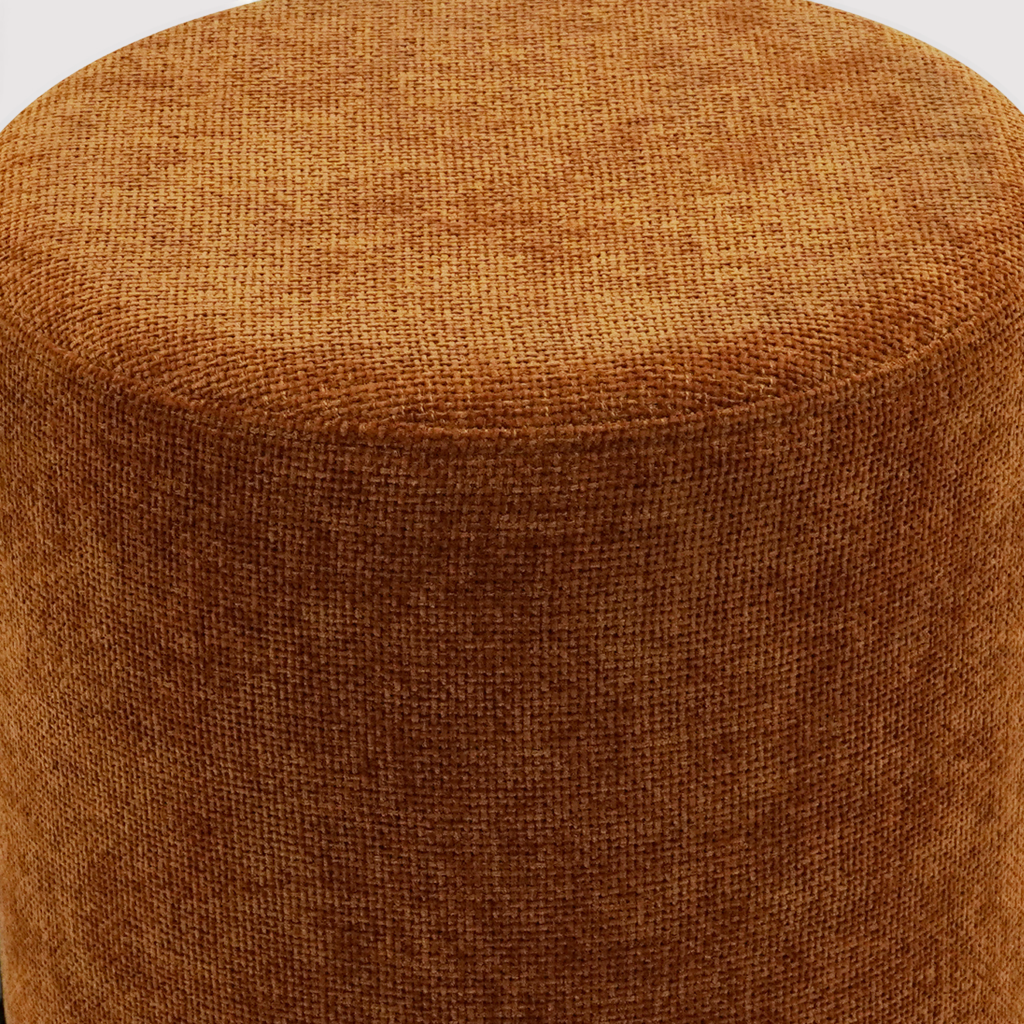 Semal - Runder dunkelorangener Pouf im modernen Stil