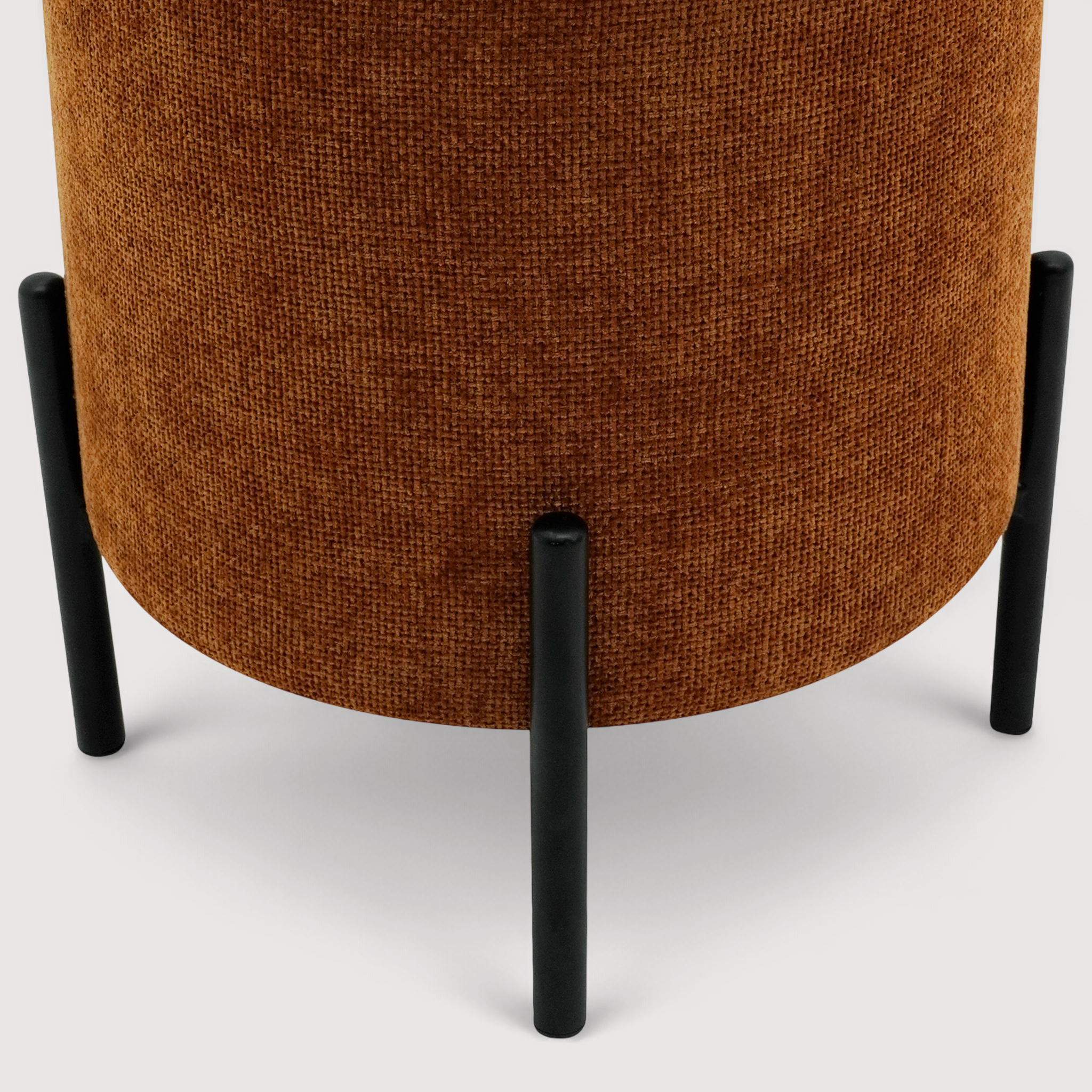 Semal - Runder dunkelorangener Pouf im modernen Stil