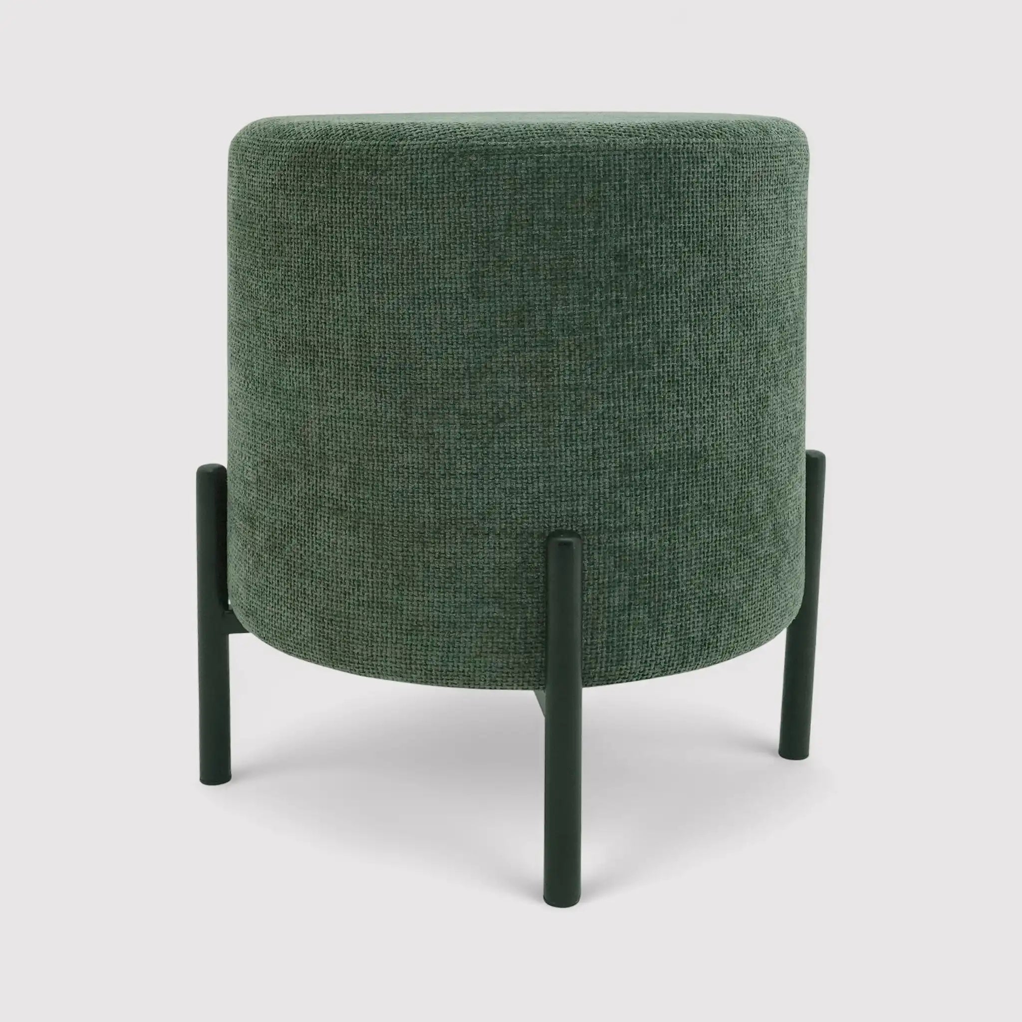Daikon - Pouf sgabello tondo verde scuro in stile moderno
