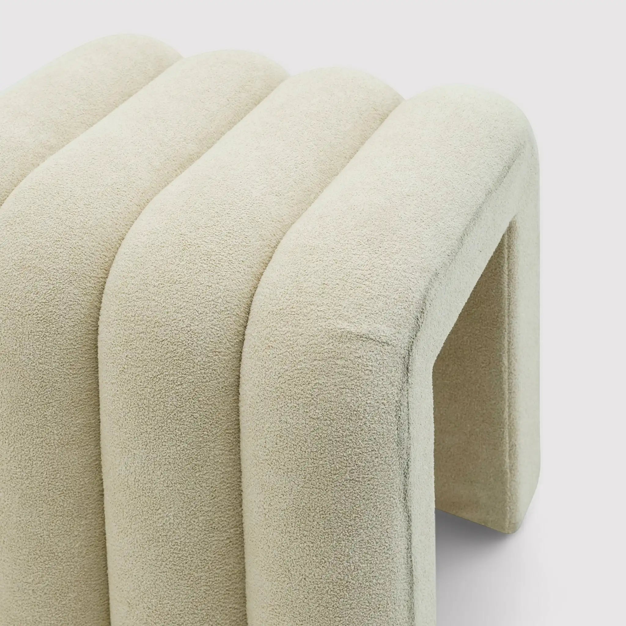 Nikau - Set 2 pouf poggiapiedi beige in stile moderno