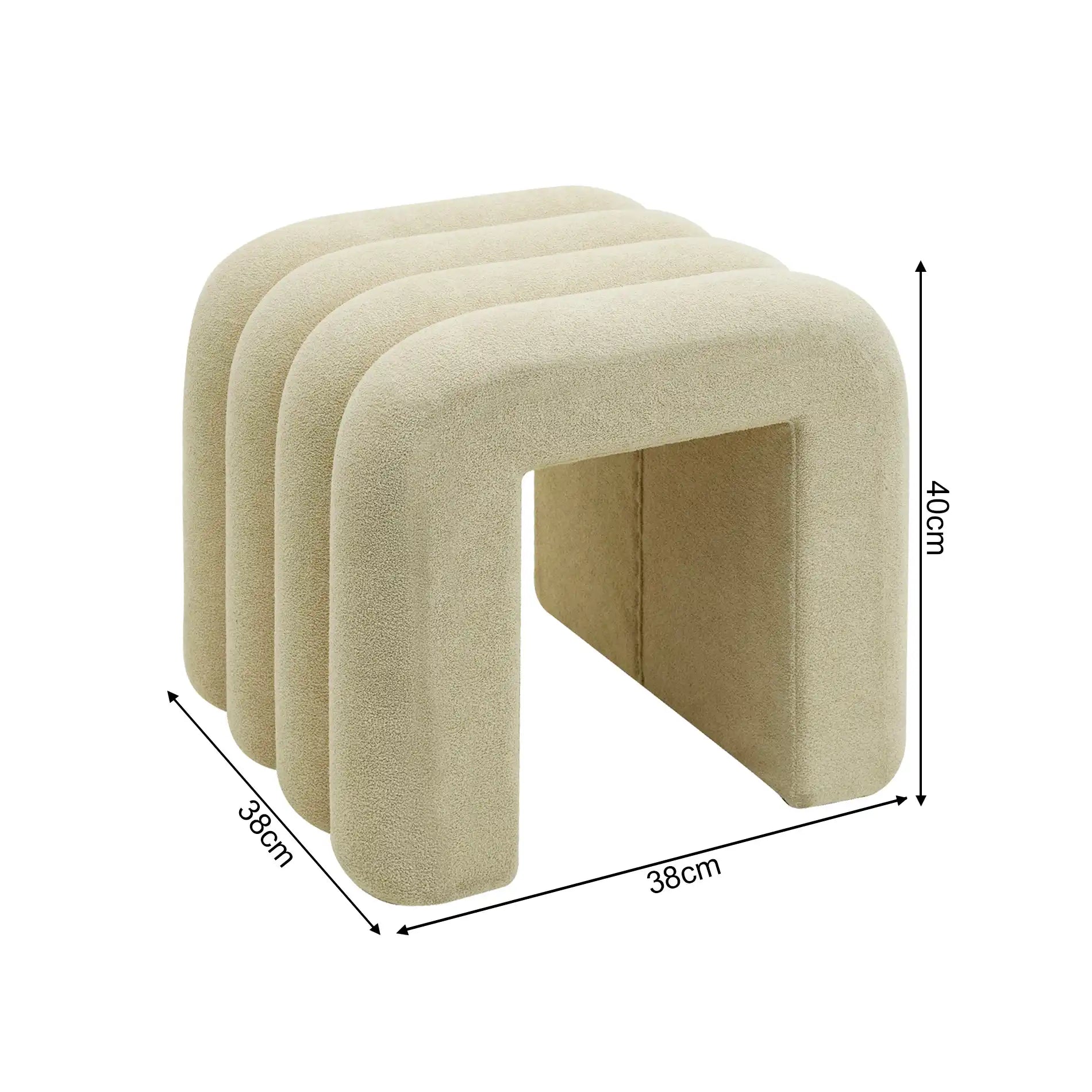 Nikau - Set 2 pouf poggiapiedi beige in stile moderno
