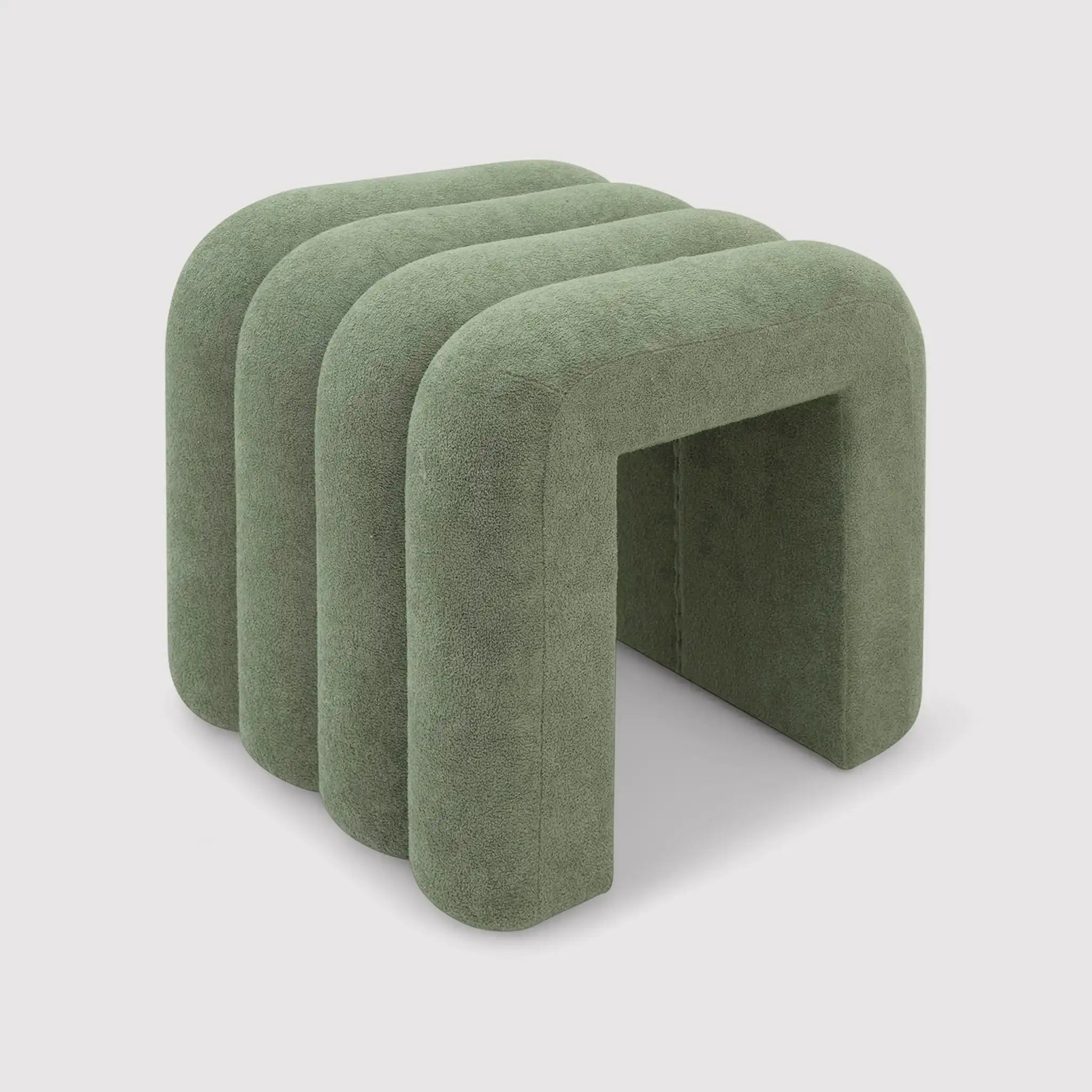 Bamya - Set 2 pouf decorativi di design verde scuro