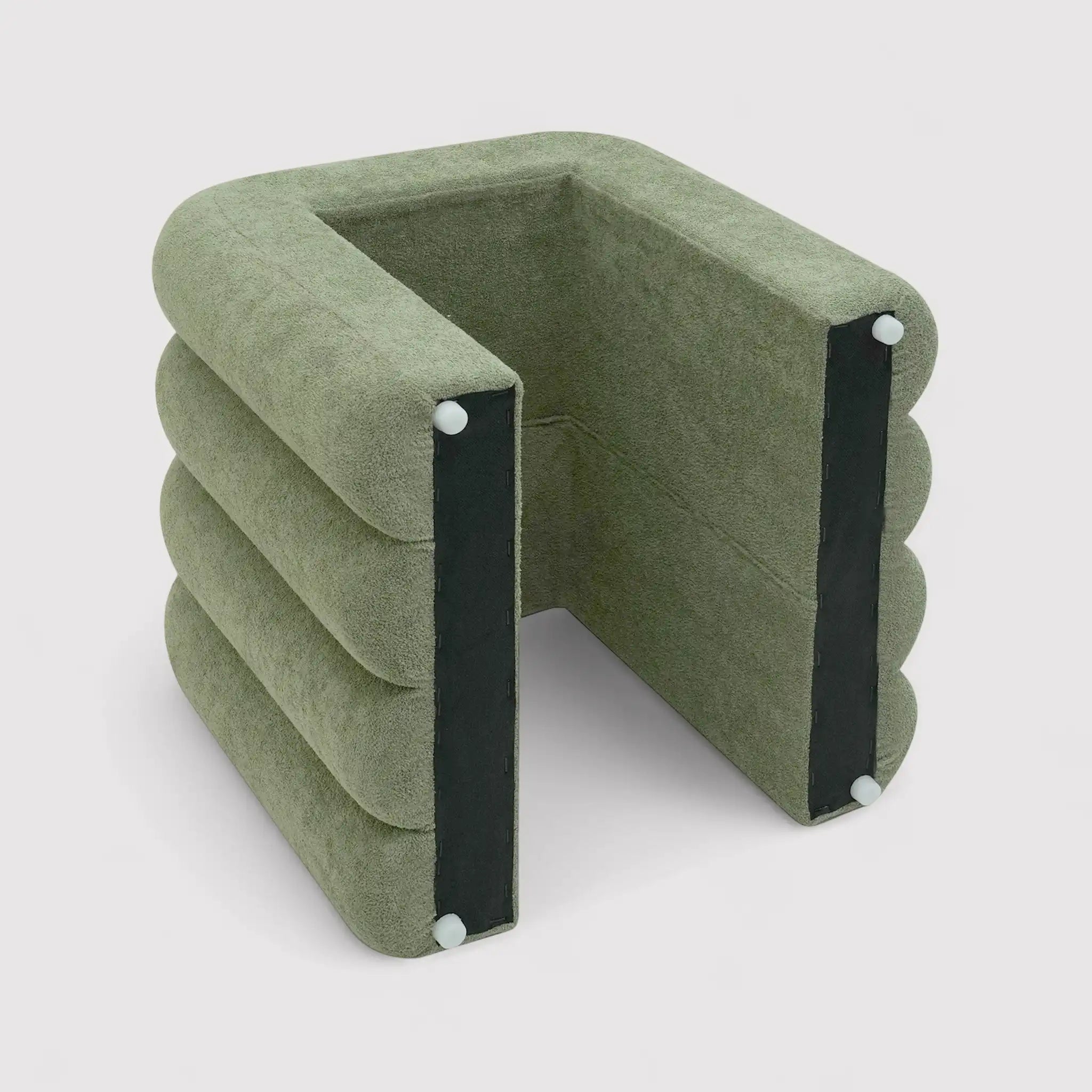 Bamya - Set 2 pouf decorativi di design verde scuro