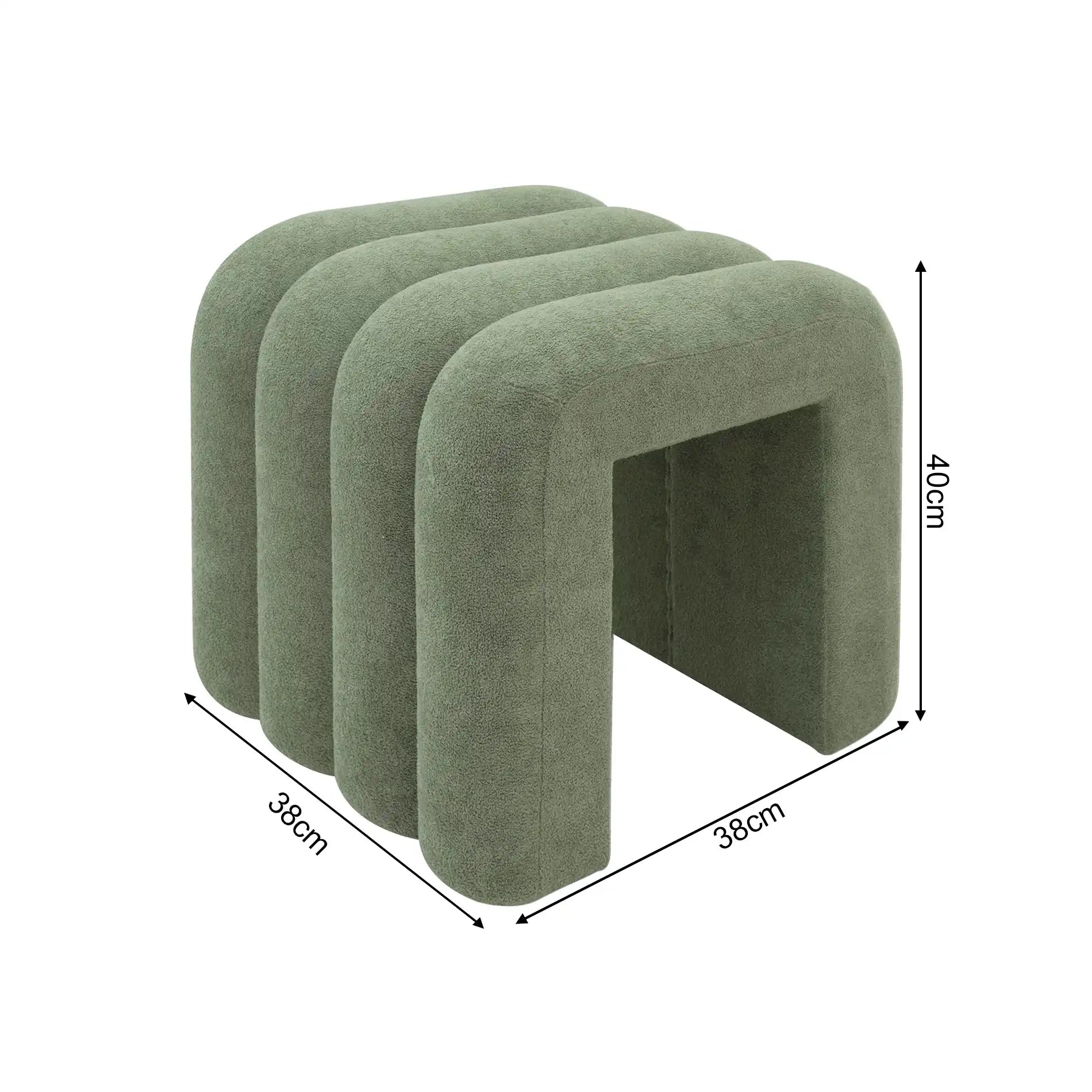 Bamya - Set 2 pouf decorativi di design verde scuro