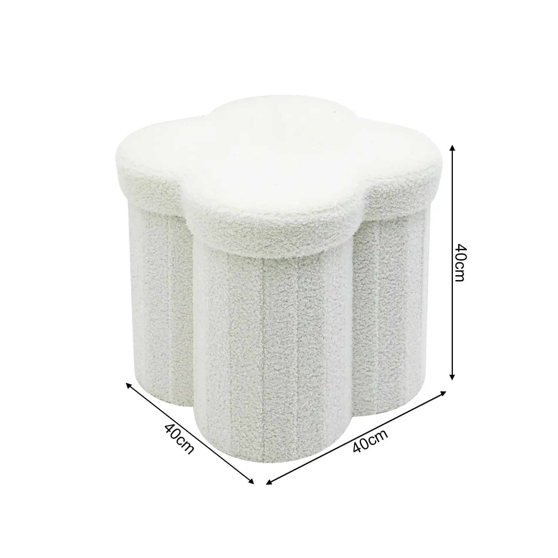 Sufra - Pouf contenitore bianco per cameretta a tema nuvola