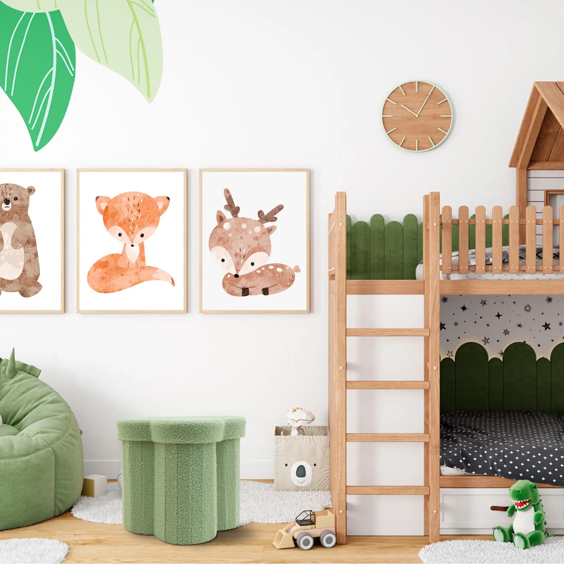 Carob - Pouf pieghevole contenitore verde a tema nuvola