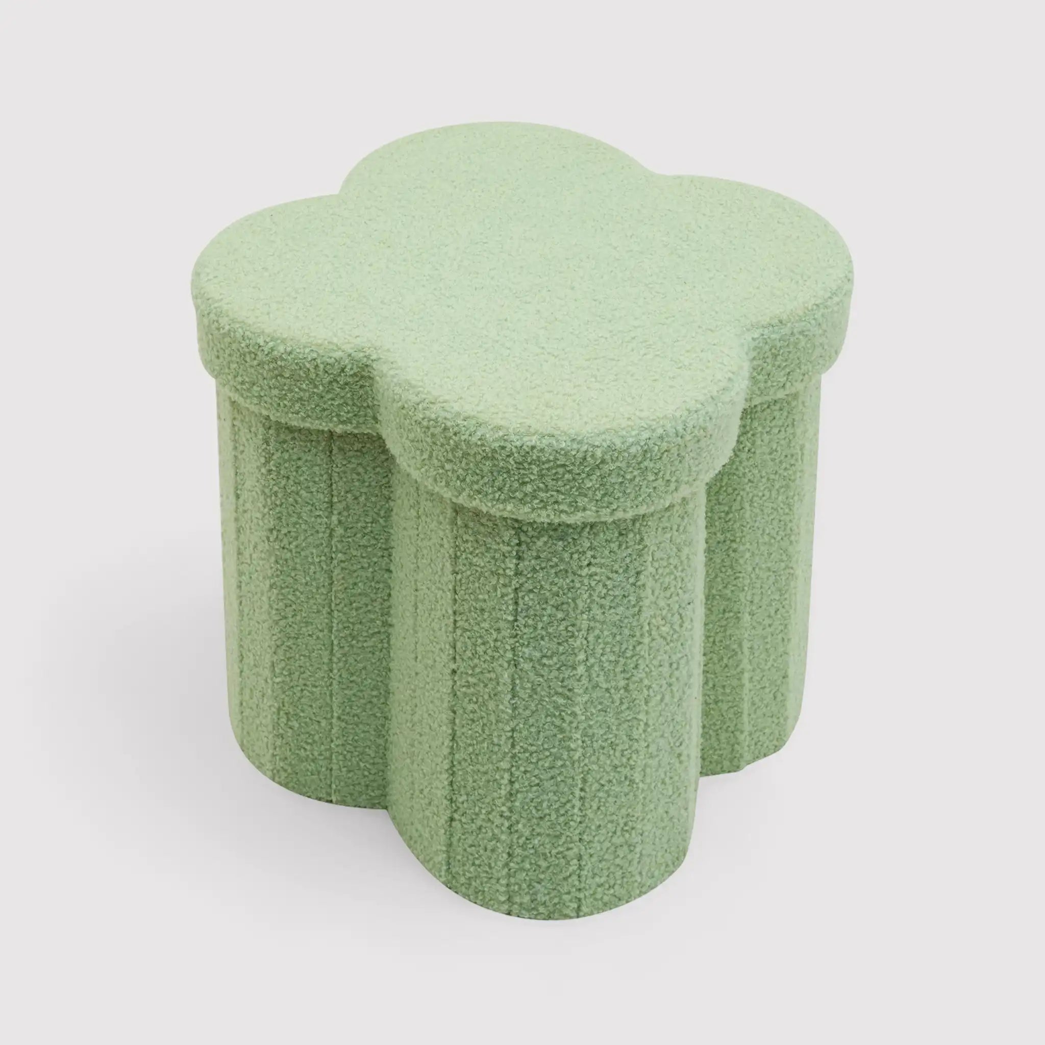 Carob - Pouf pieghevole contenitore verde a tema nuvola