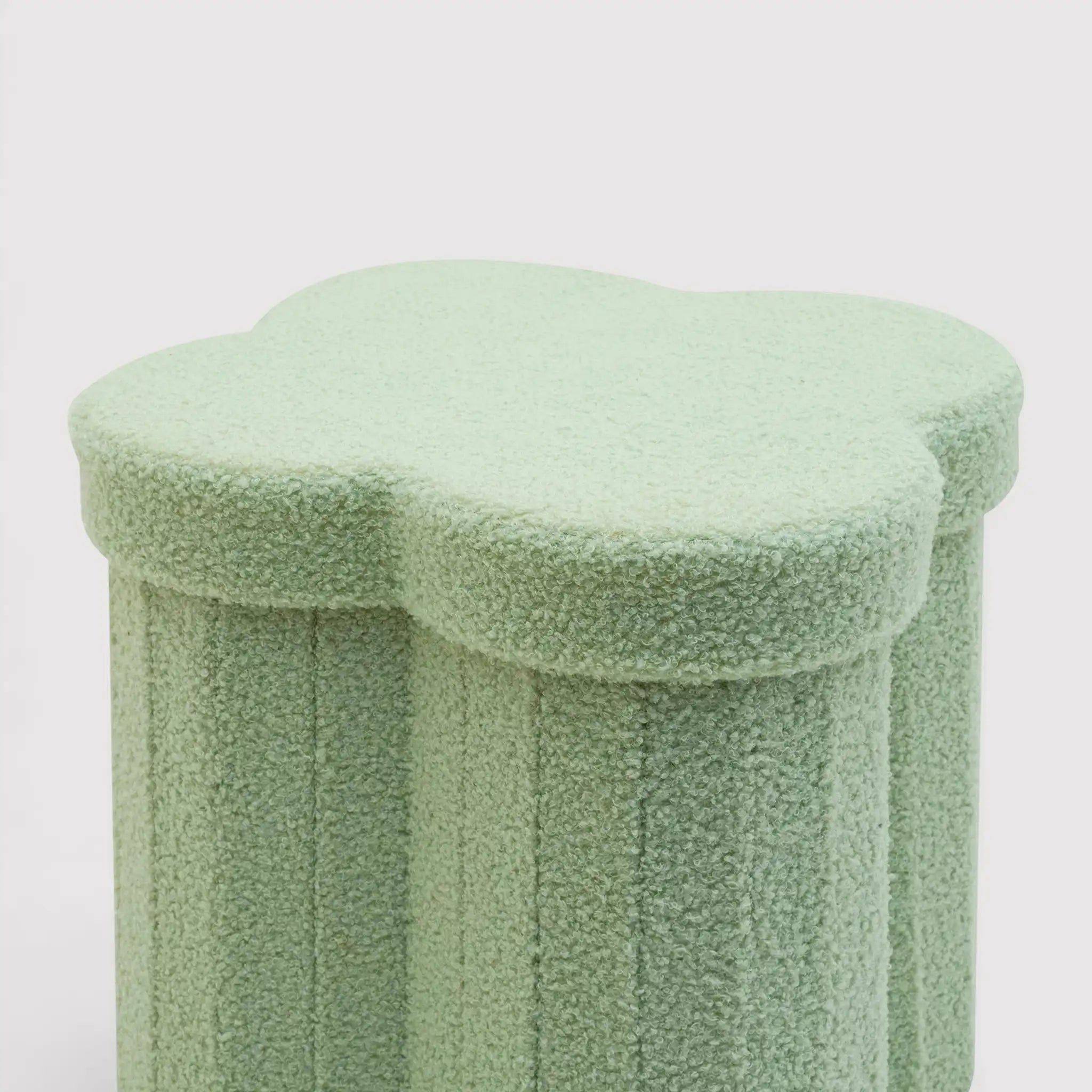 Carob - Pouf pieghevole contenitore verde a tema nuvola