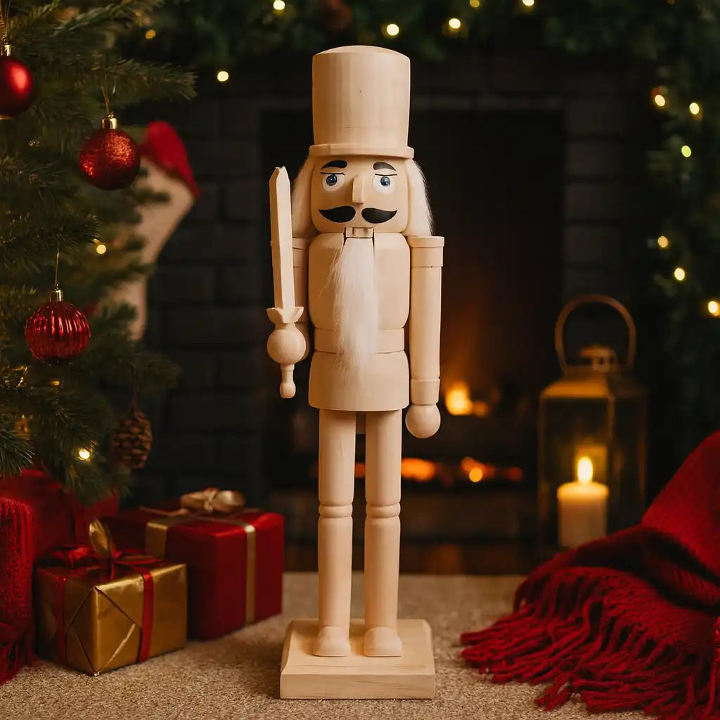 Zadie - Statua schiaccianoci di Natale bianco e marrone