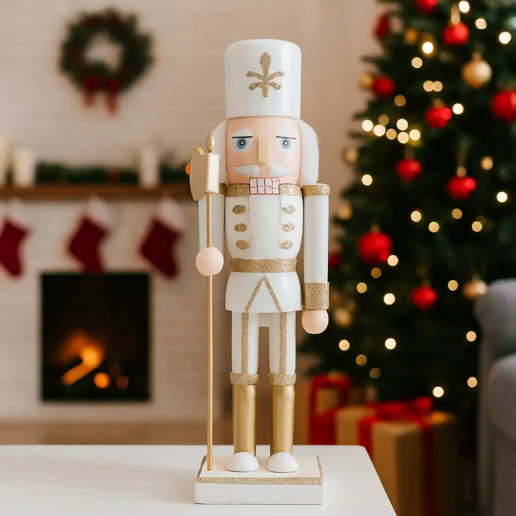 Yulaf - Schiaccianoci natalizio bianco e color oro