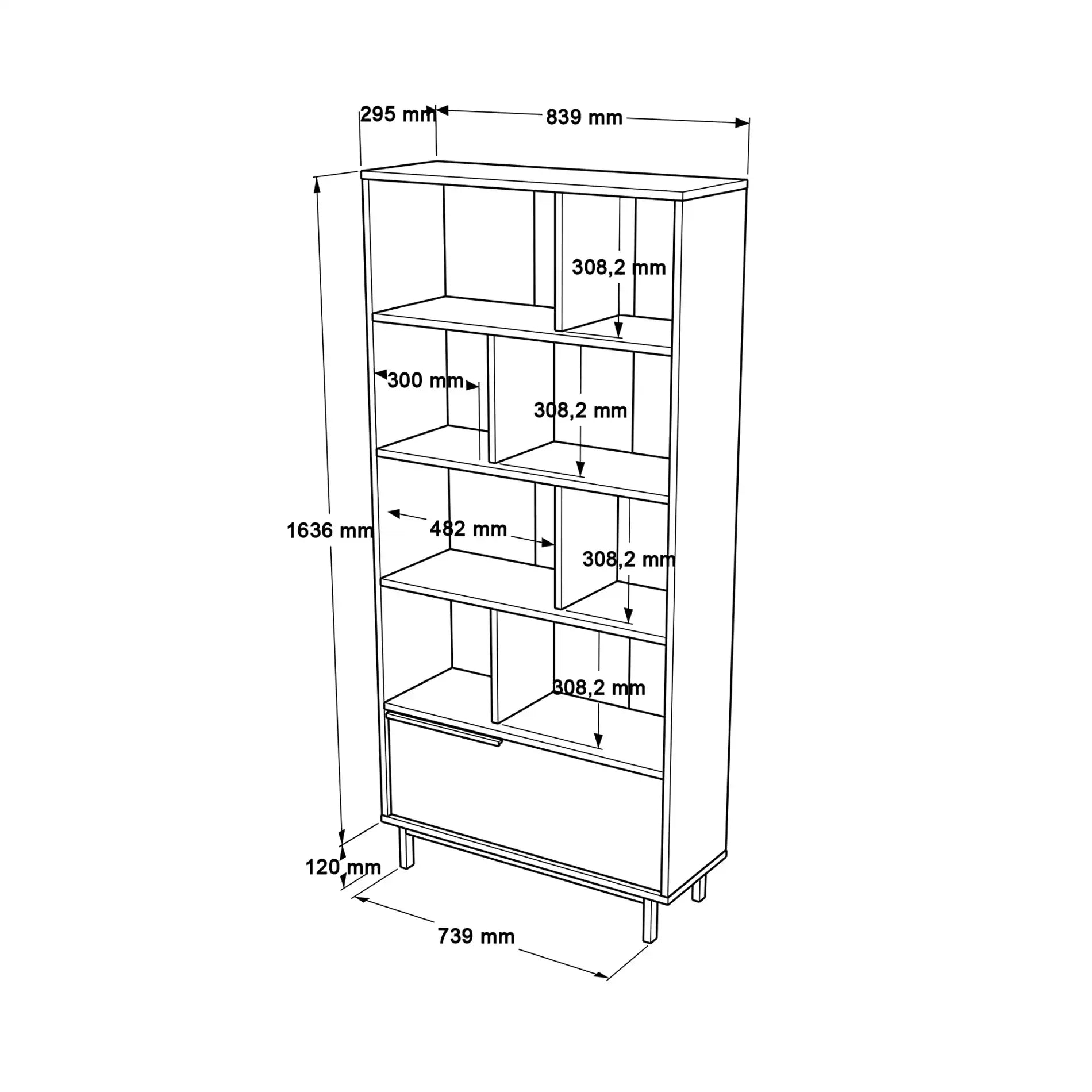 Tola - Storage shelving unit with 4 shelves