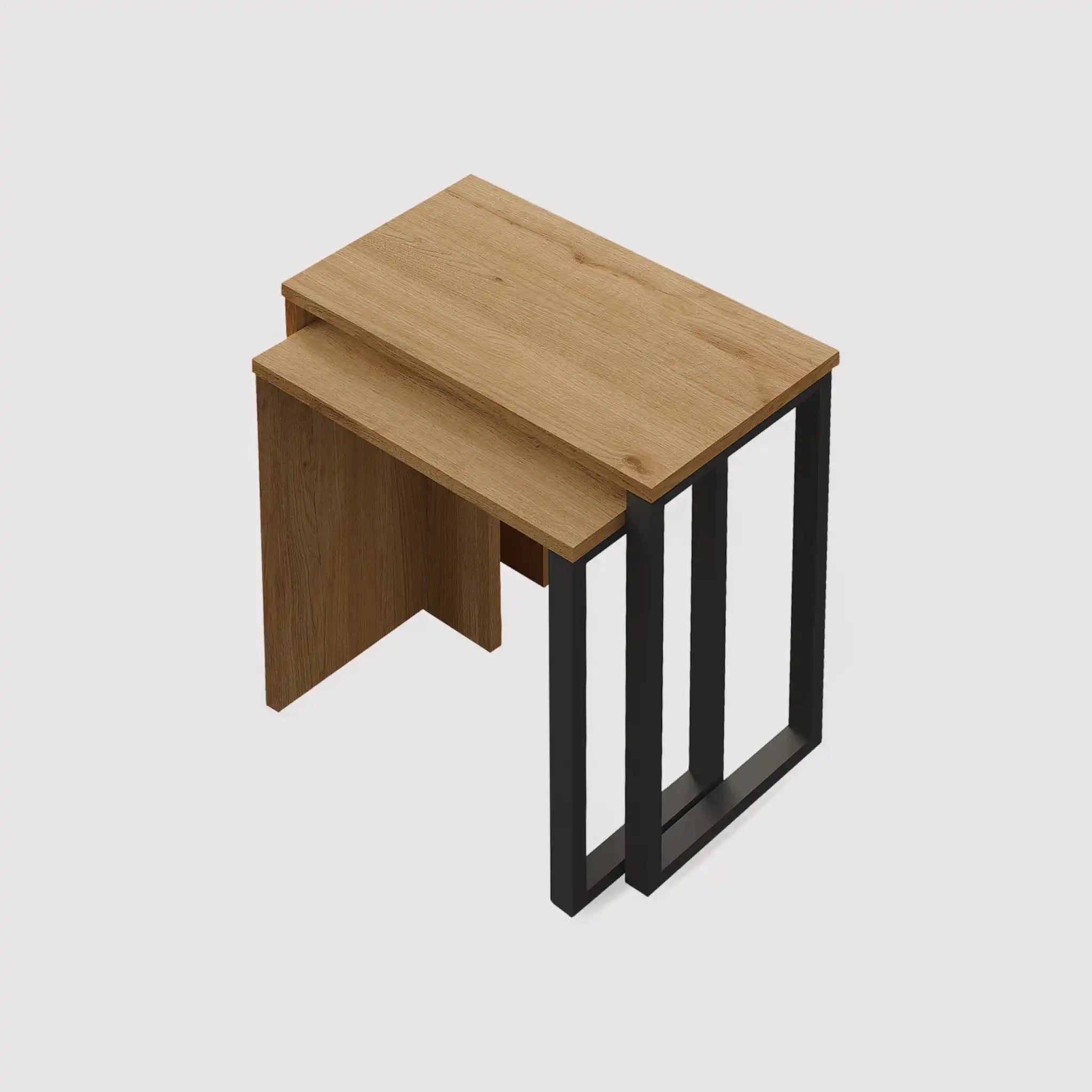 Akad - Set 2 tavolini da caffè moderni sovrapponibili