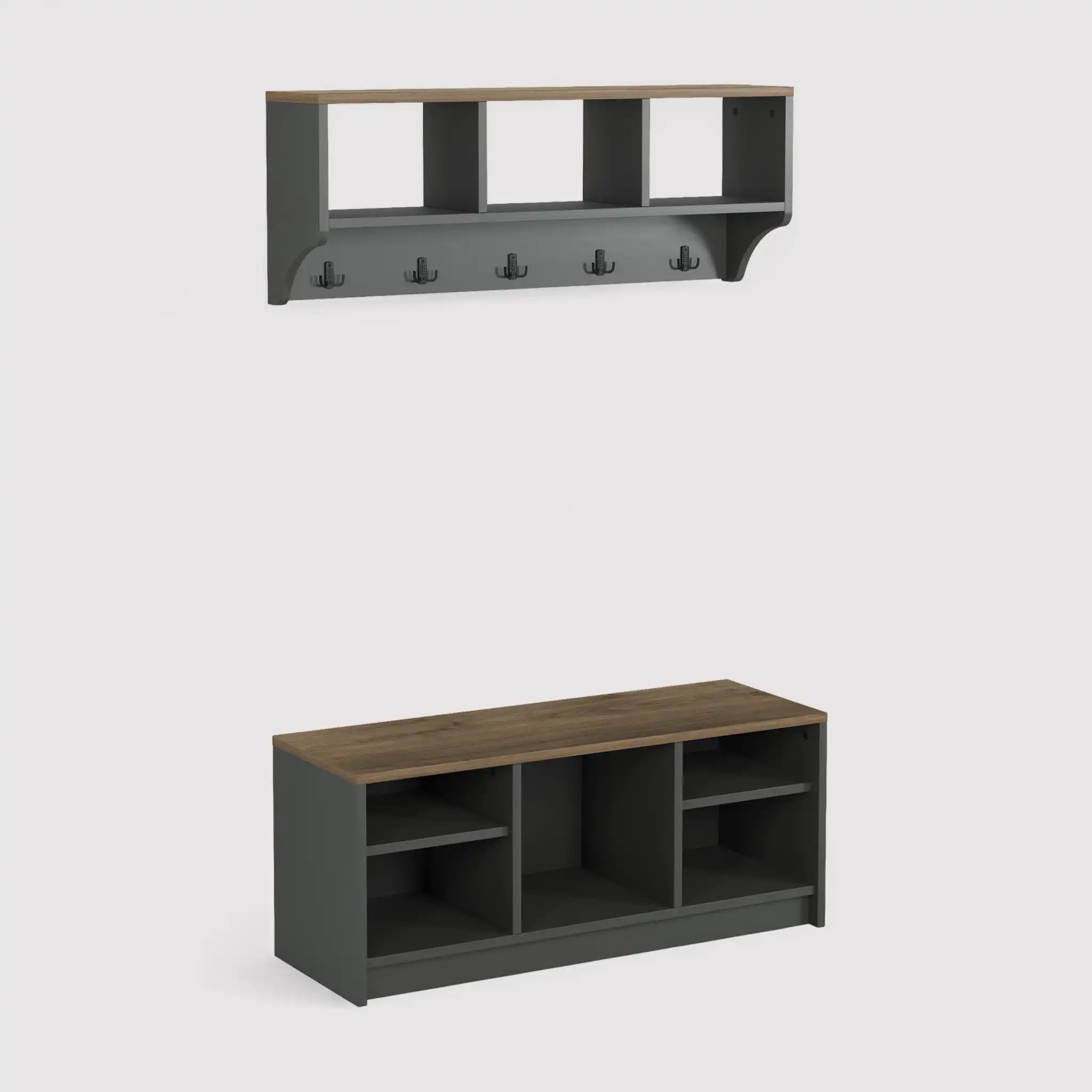 Saegi - Mobile scarpiera con attaccapanni per ingresso moderno