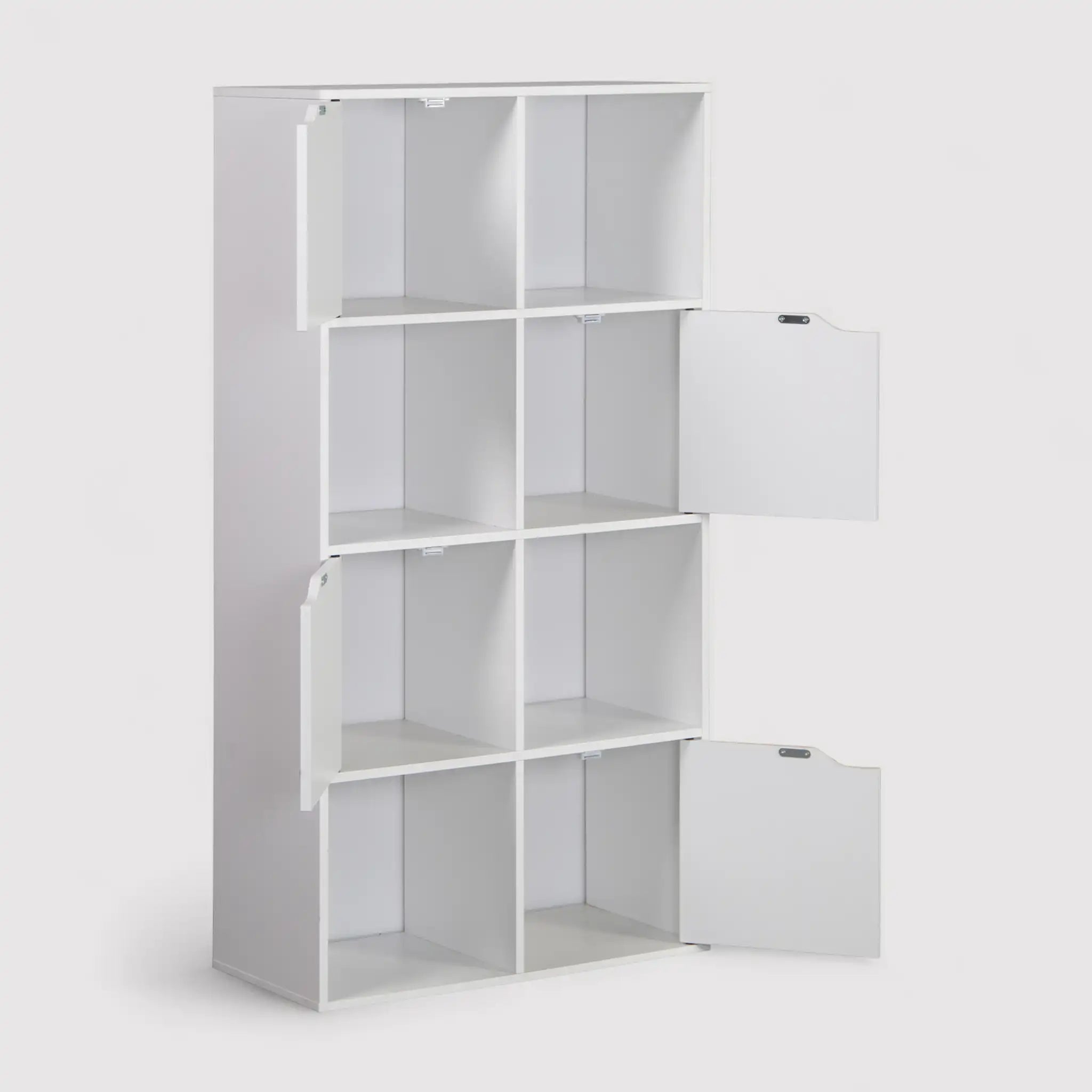 Lissan - Libreria bianca moderna con 8 scomparti