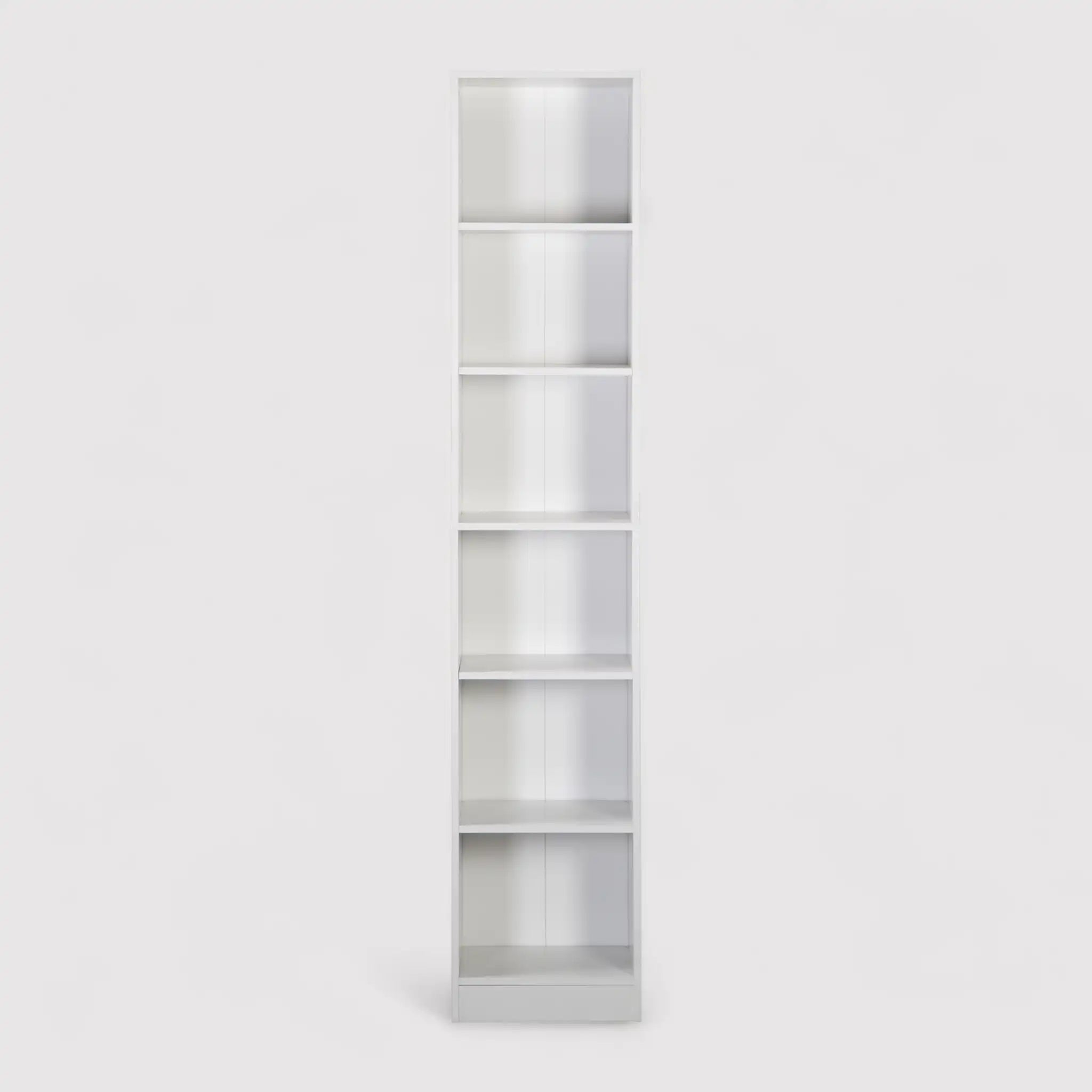 Akras - Libreria alta e stretta bianca con 10 ripiani