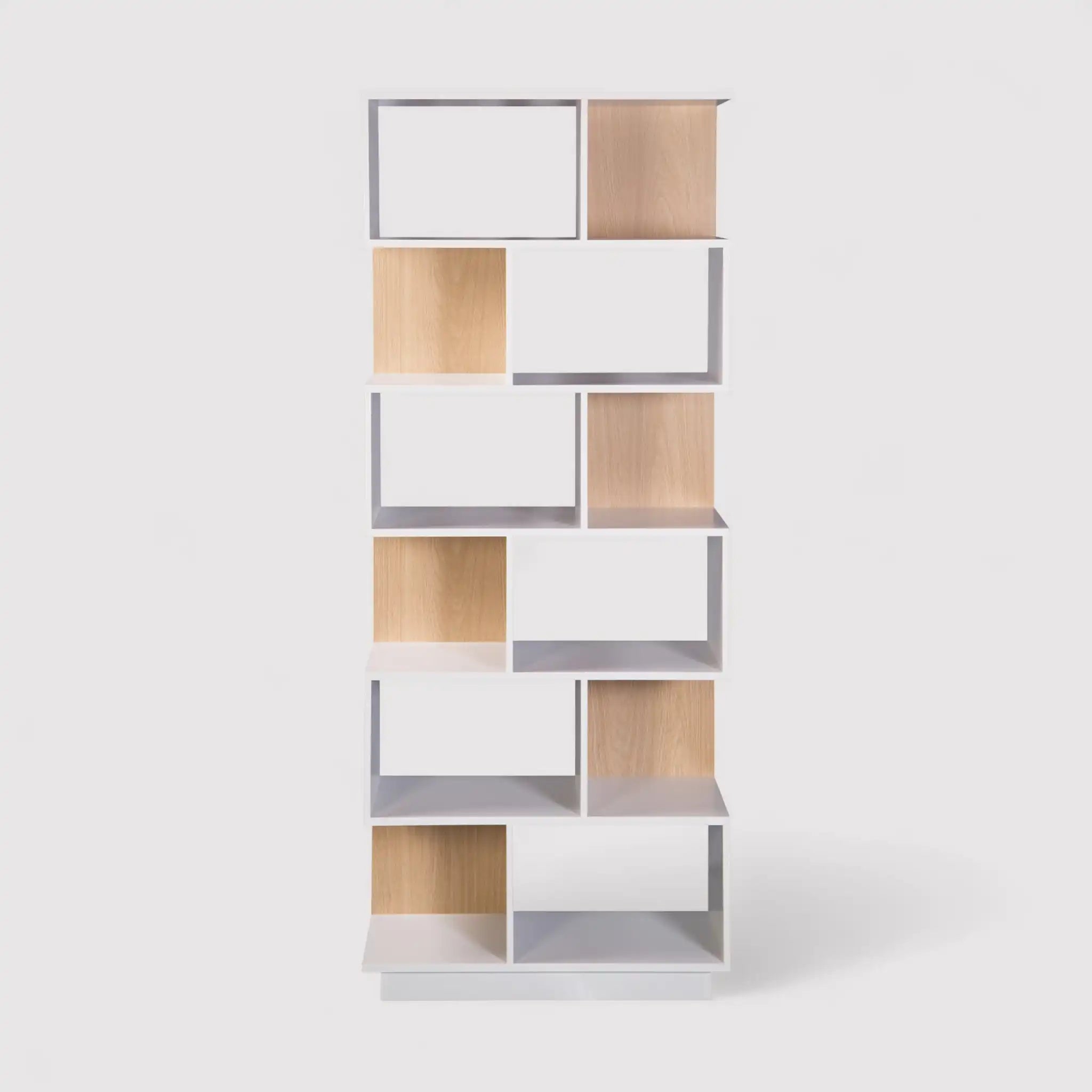 Silene - Libreria verticale bianca con 6 ripiani e 12 vani