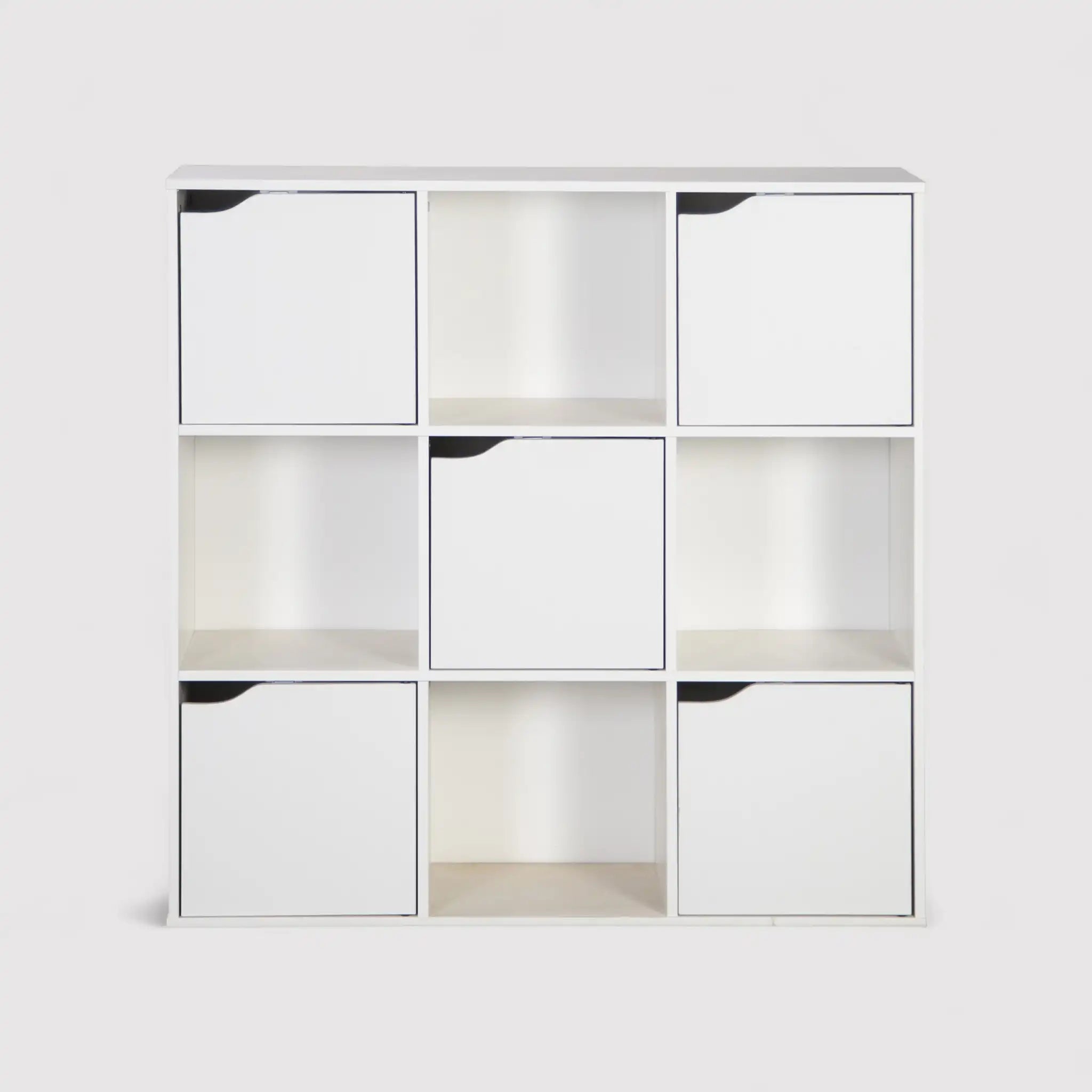 Vesparia - Libreria quadrata bianca da terra con 9 vani