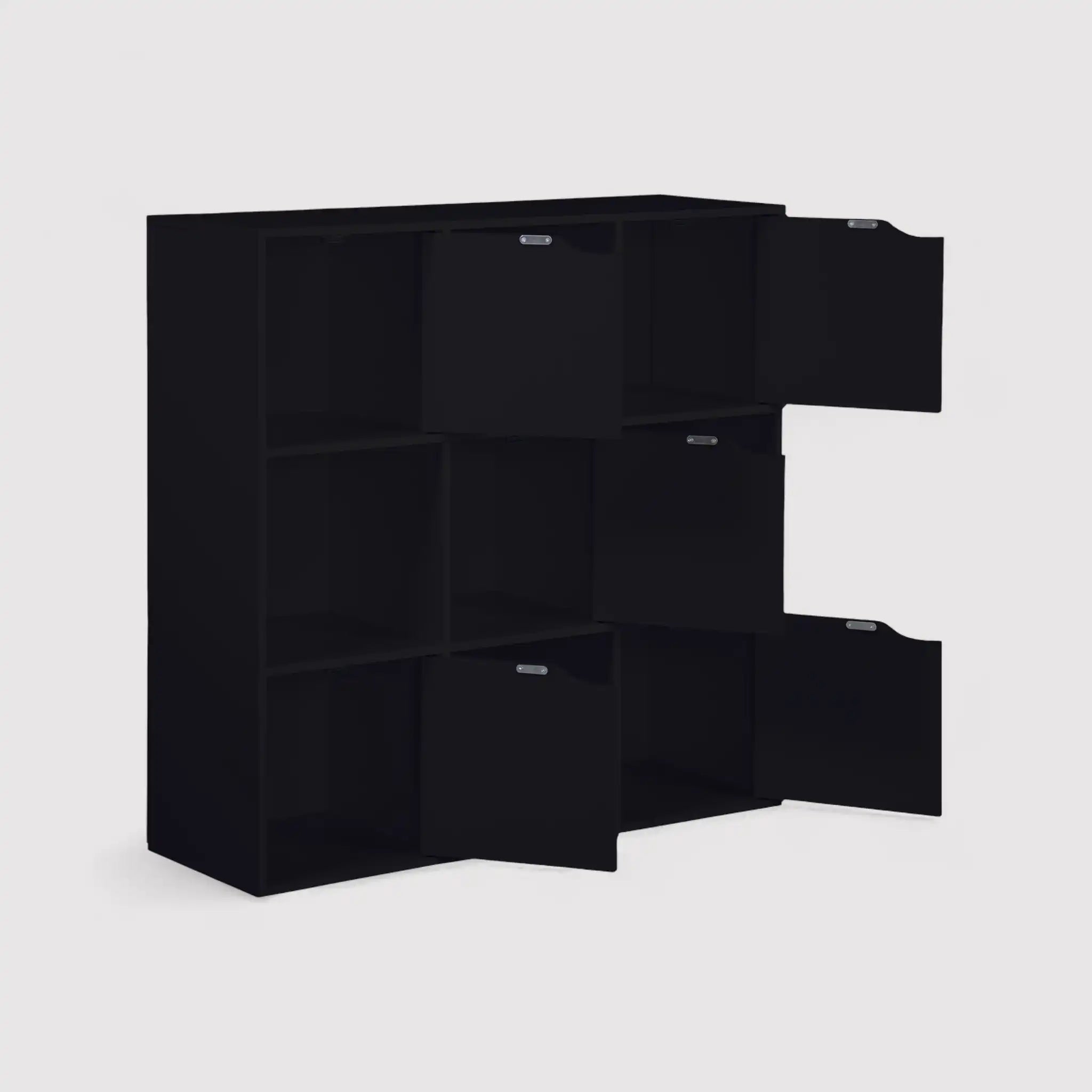 Kachnar - Libreria da terra moderna nera con 9 vani