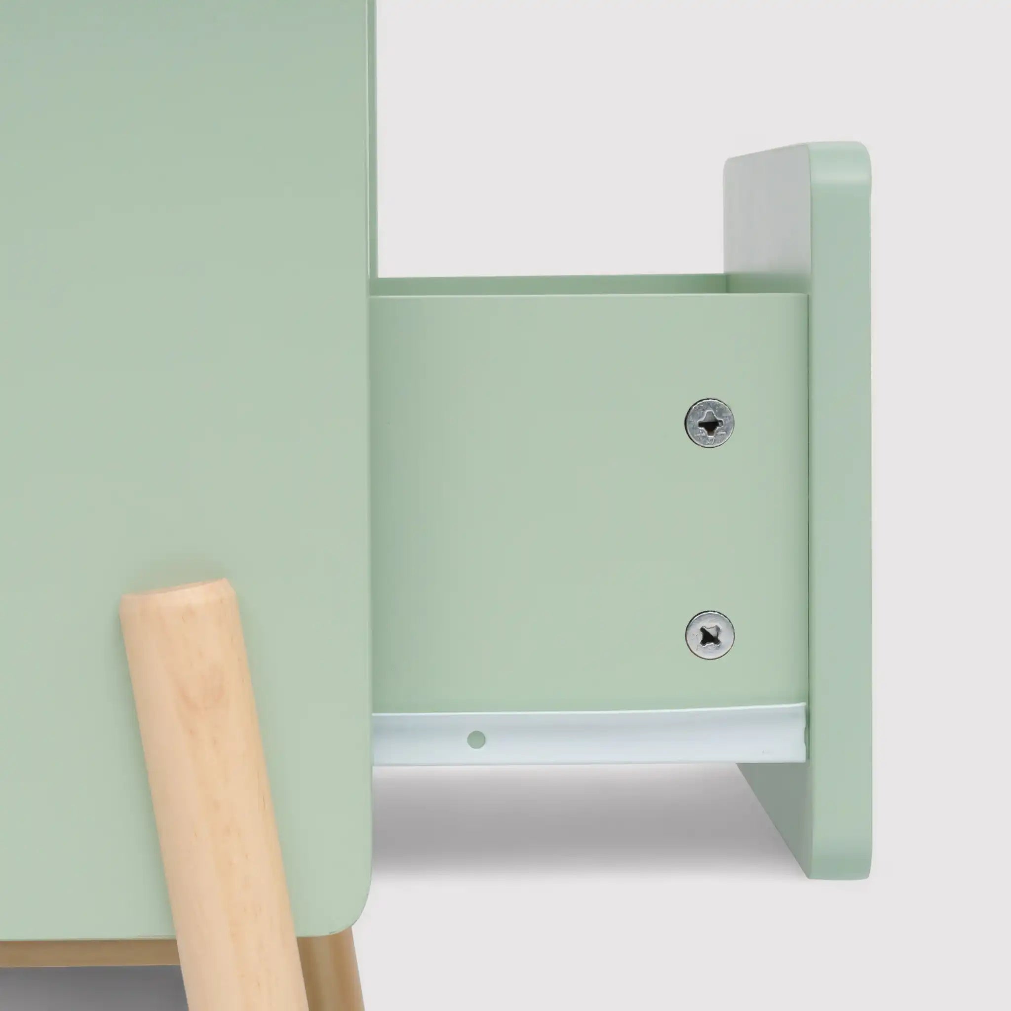 Adrak - Comodino verde acqua per bambini con 1 cassetto e 2 ripiani