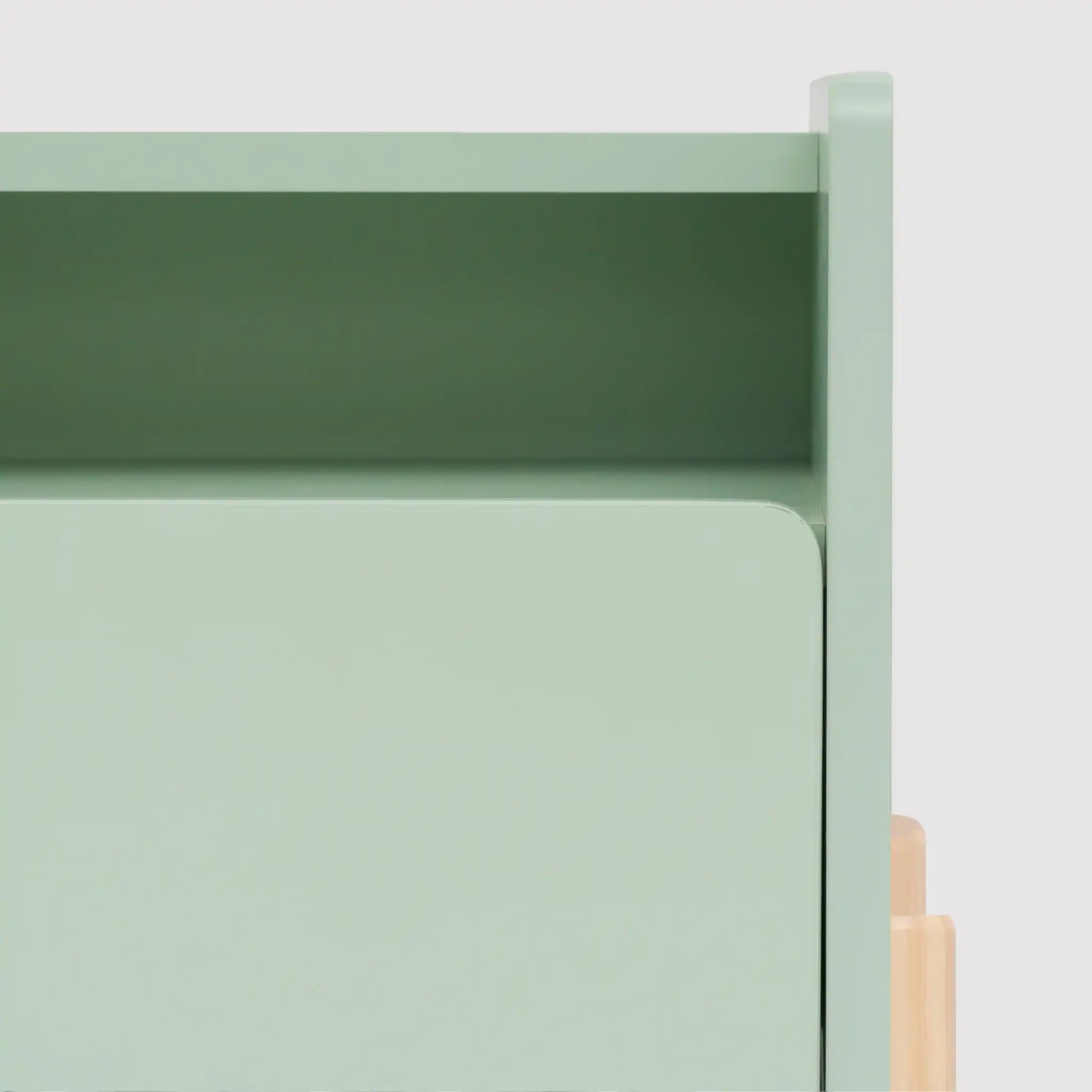 Adrak - Comodino verde acqua per bambini con 1 cassetto e 2 ripiani