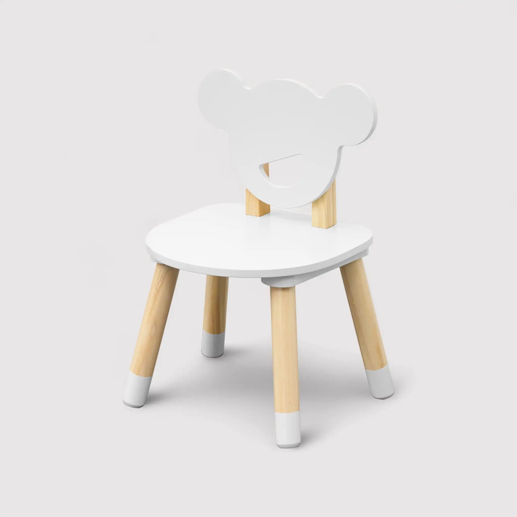 Nefel - Set tavolino per bambini e 2 seggiole bianco e marrone