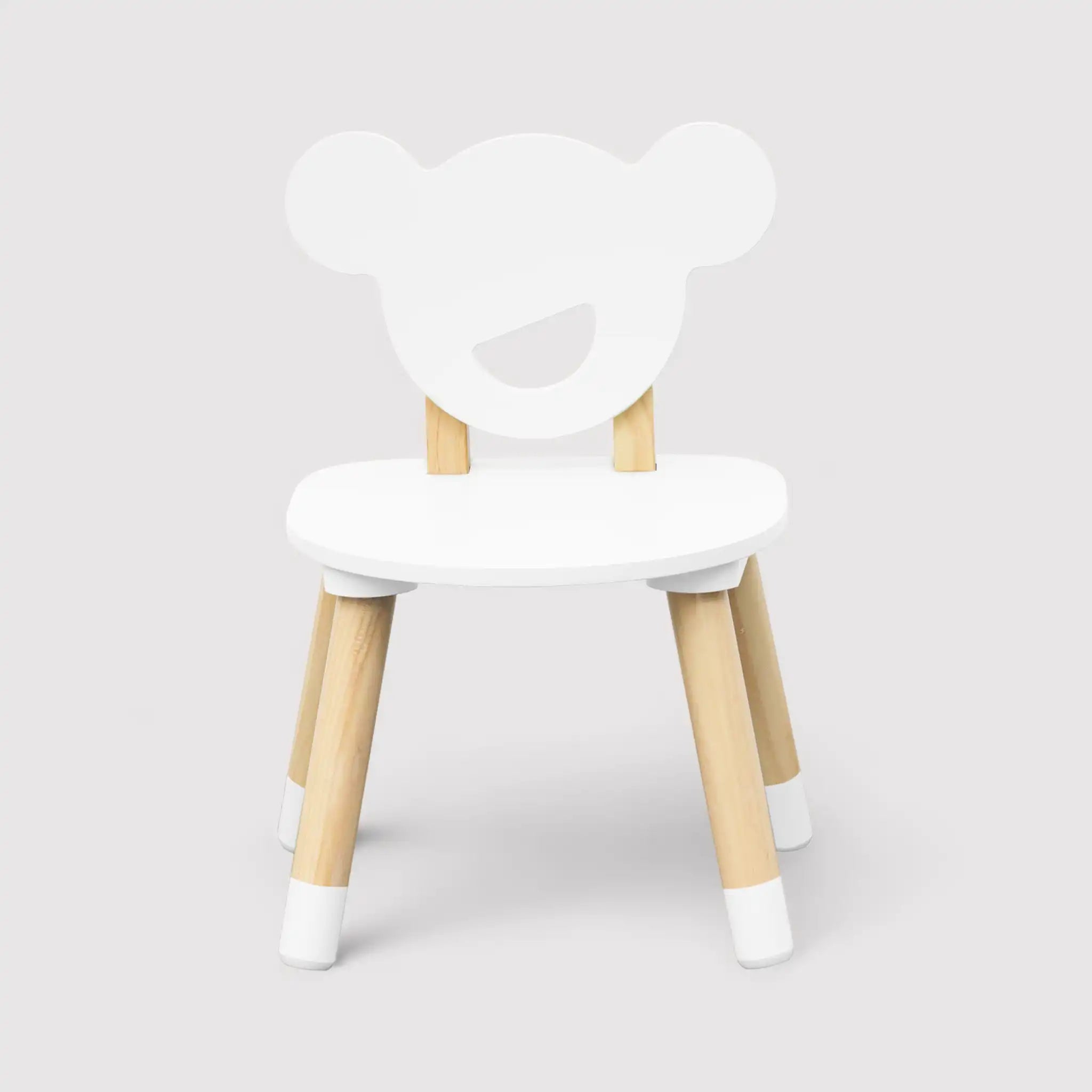 Nefel - Set tavolino per bambini e 2 seggiole bianco e marrone