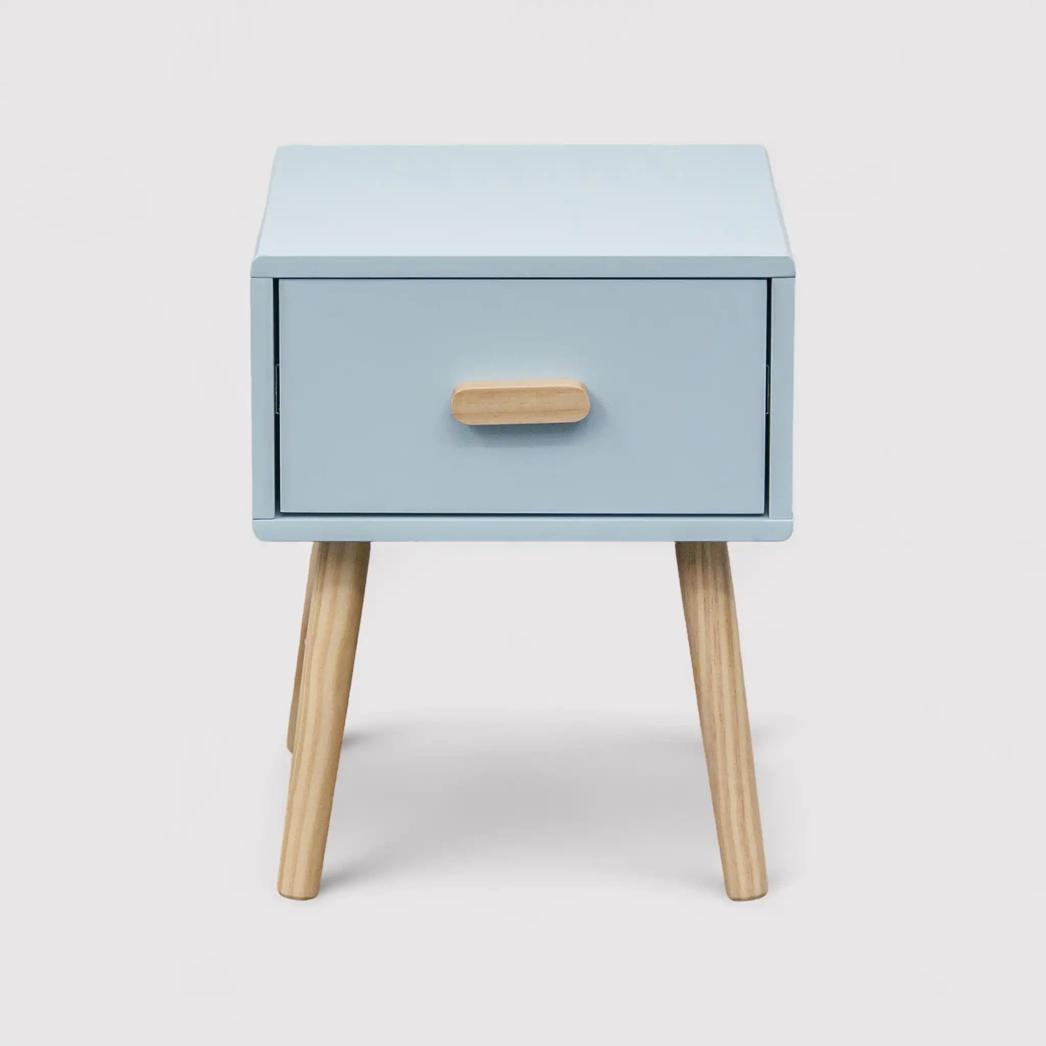 Tazart - Comodino scandinavo celeste e marrone per cameretta bimbi