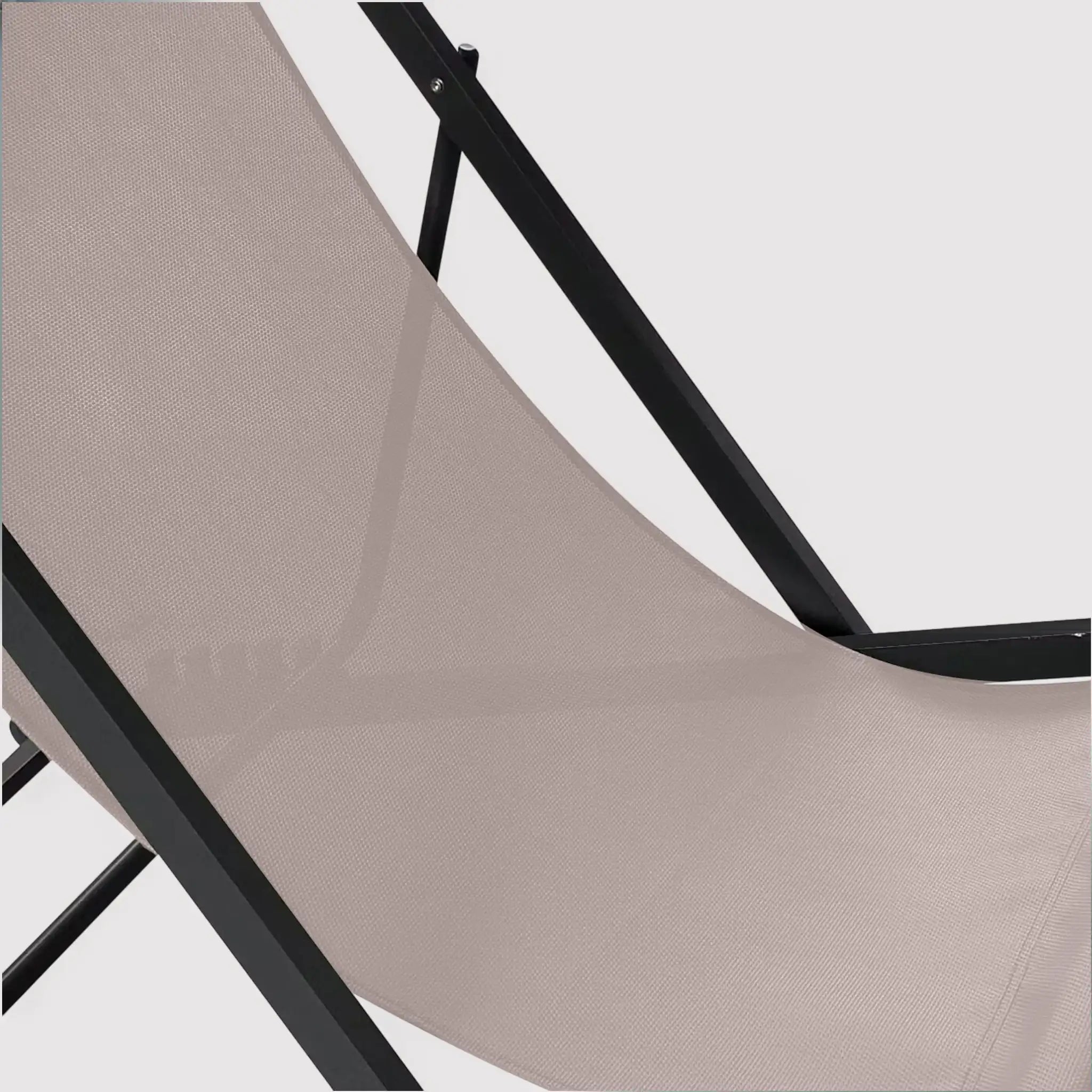 Sarson - Sedia sdraio da campeggio beige reclinabile