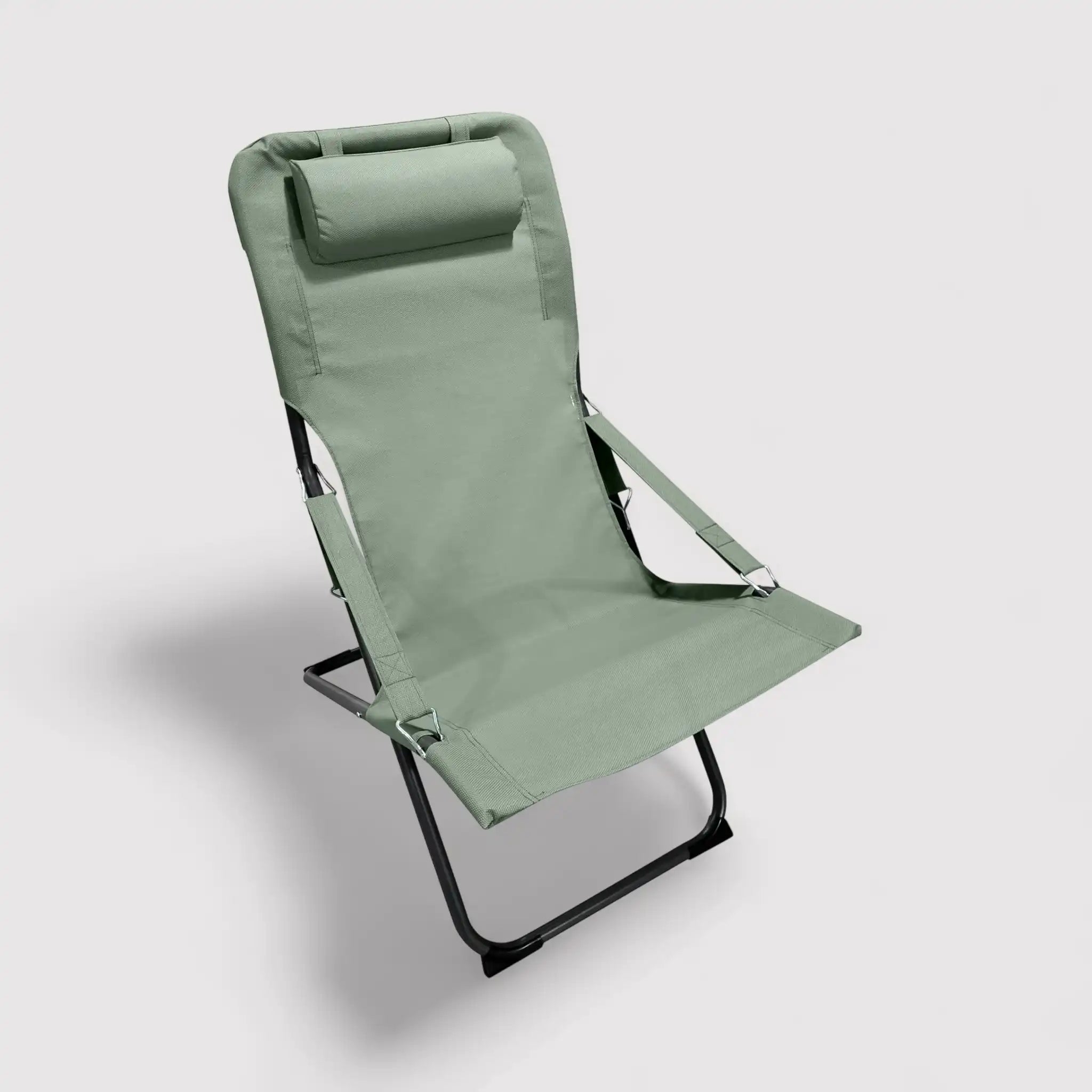 Sindian - Sedia sdraio verde reclinabile con braccioli