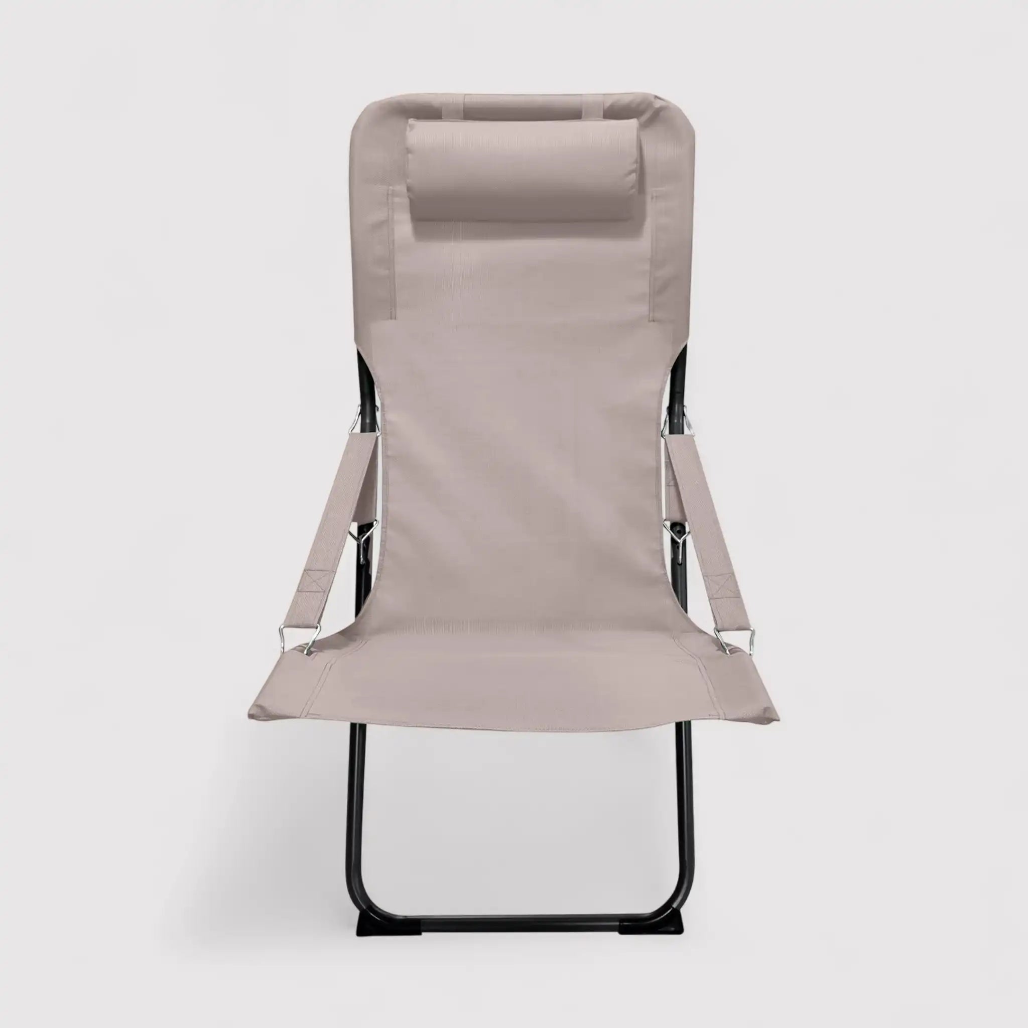 Tamatin - Sedia reclinabile beige da esterno con braccioli