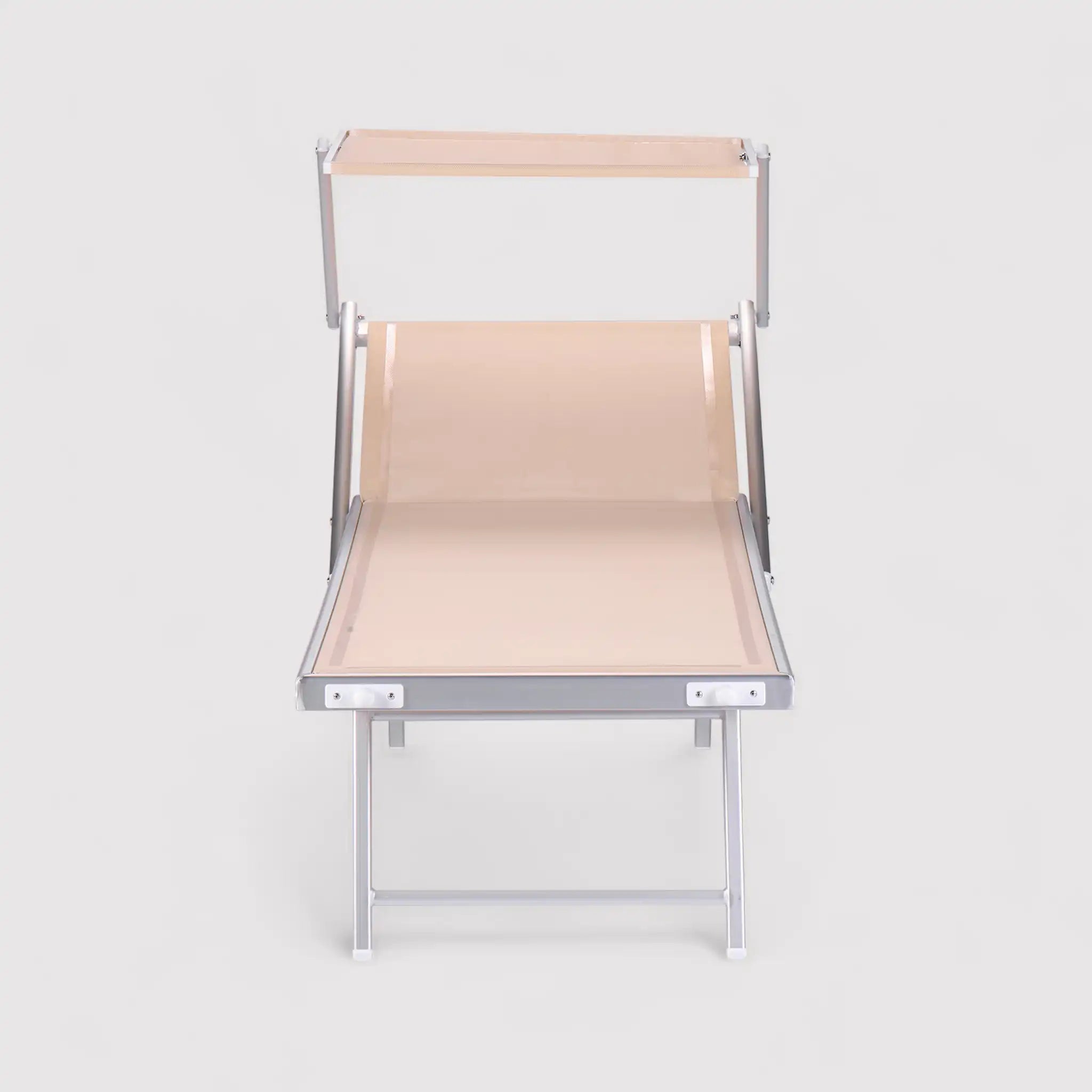 Jambul - Sdraio pieghevole beige con poggiatesta reclinabile